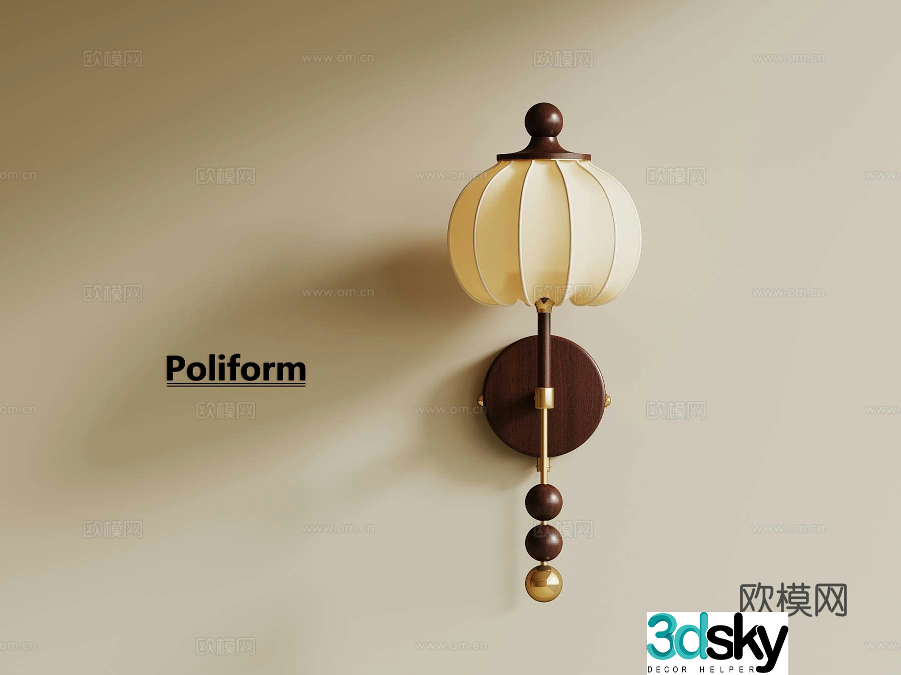 French medieval wall light 3D model