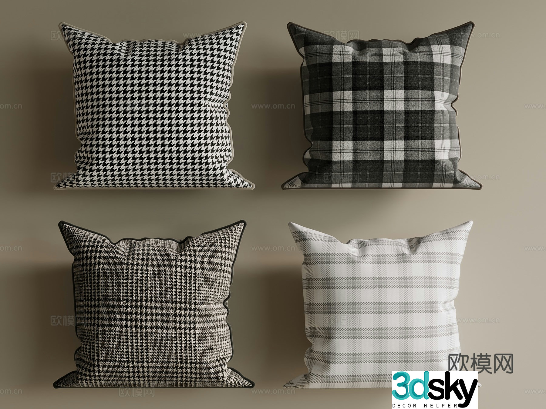 New Chinese style French pillow sofa pillow 3D model