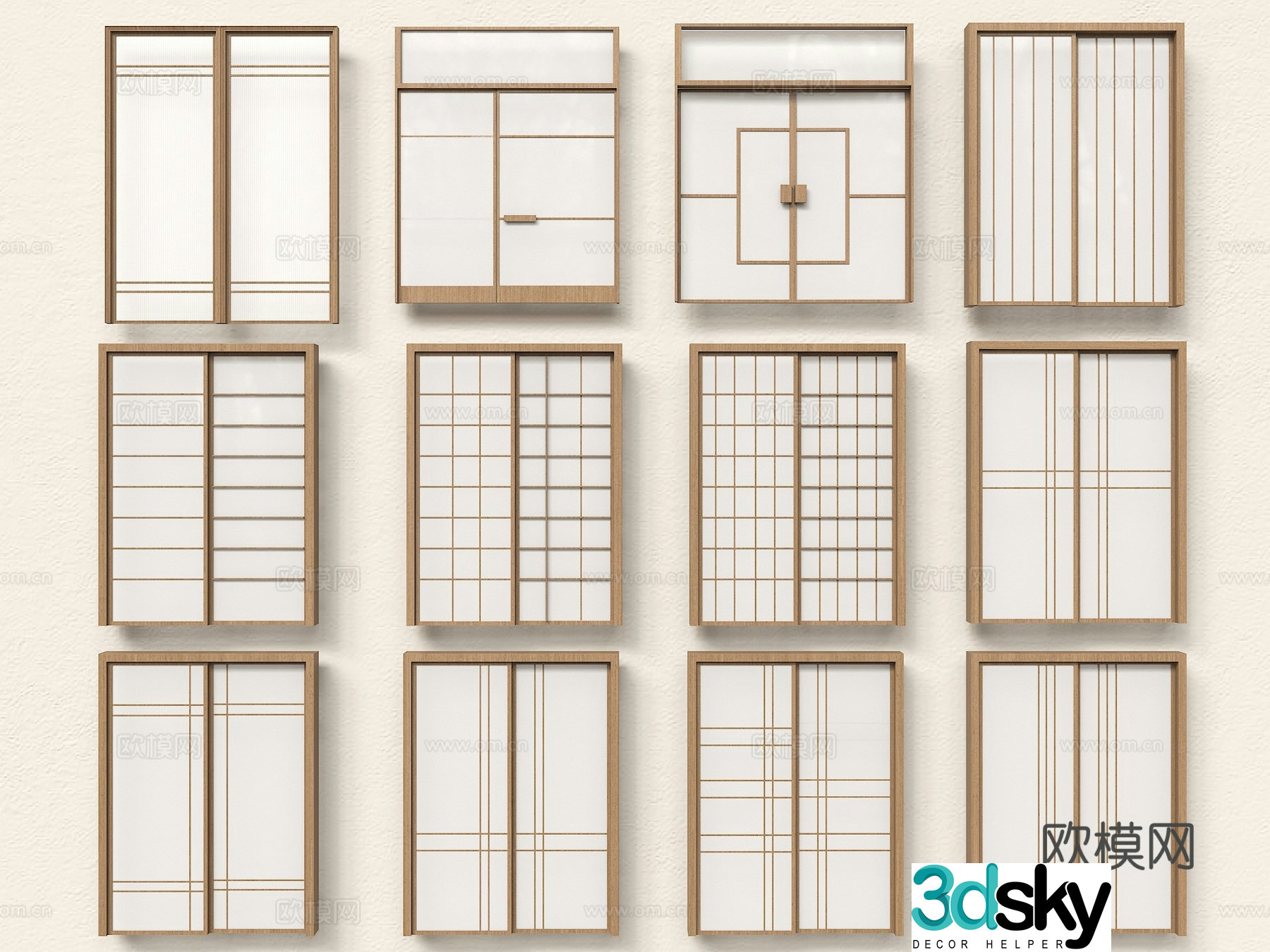 Glass door Modern glass partition Company partition Office partition Office glass door 3d model