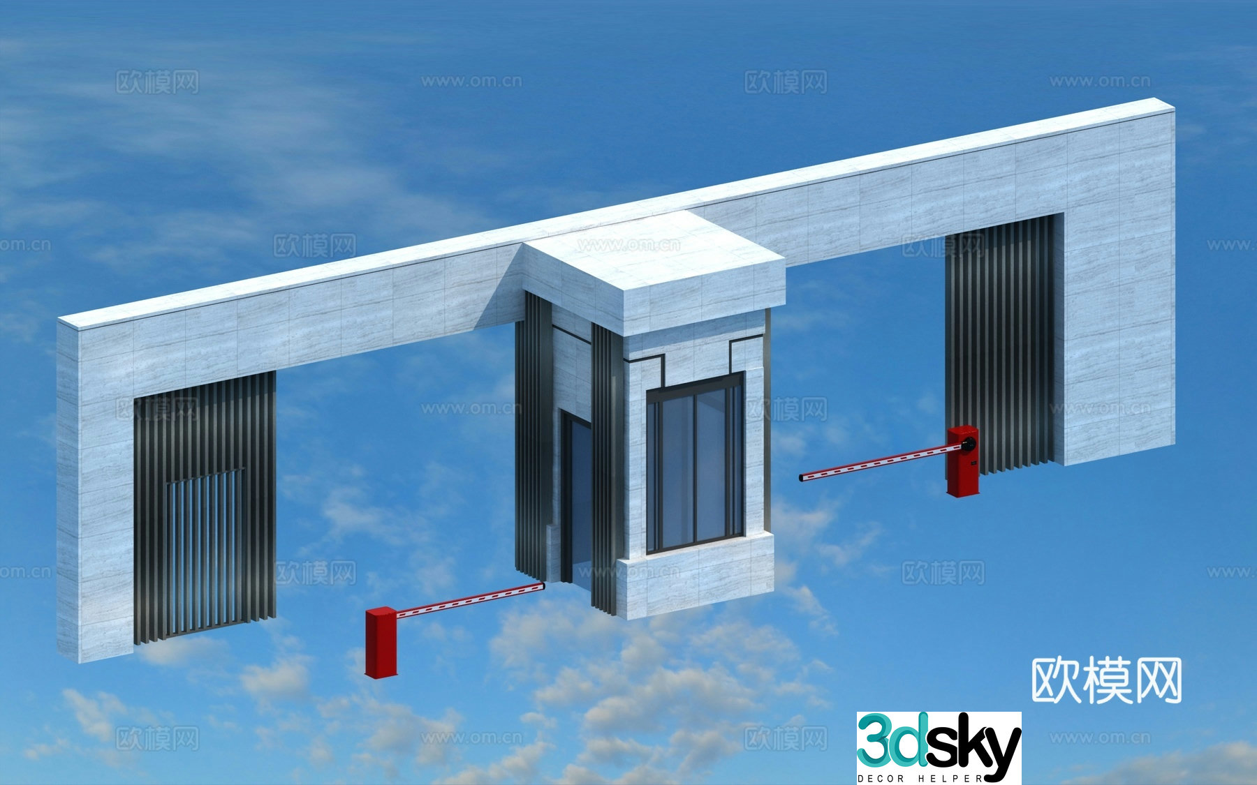 3D model of community entrance gate