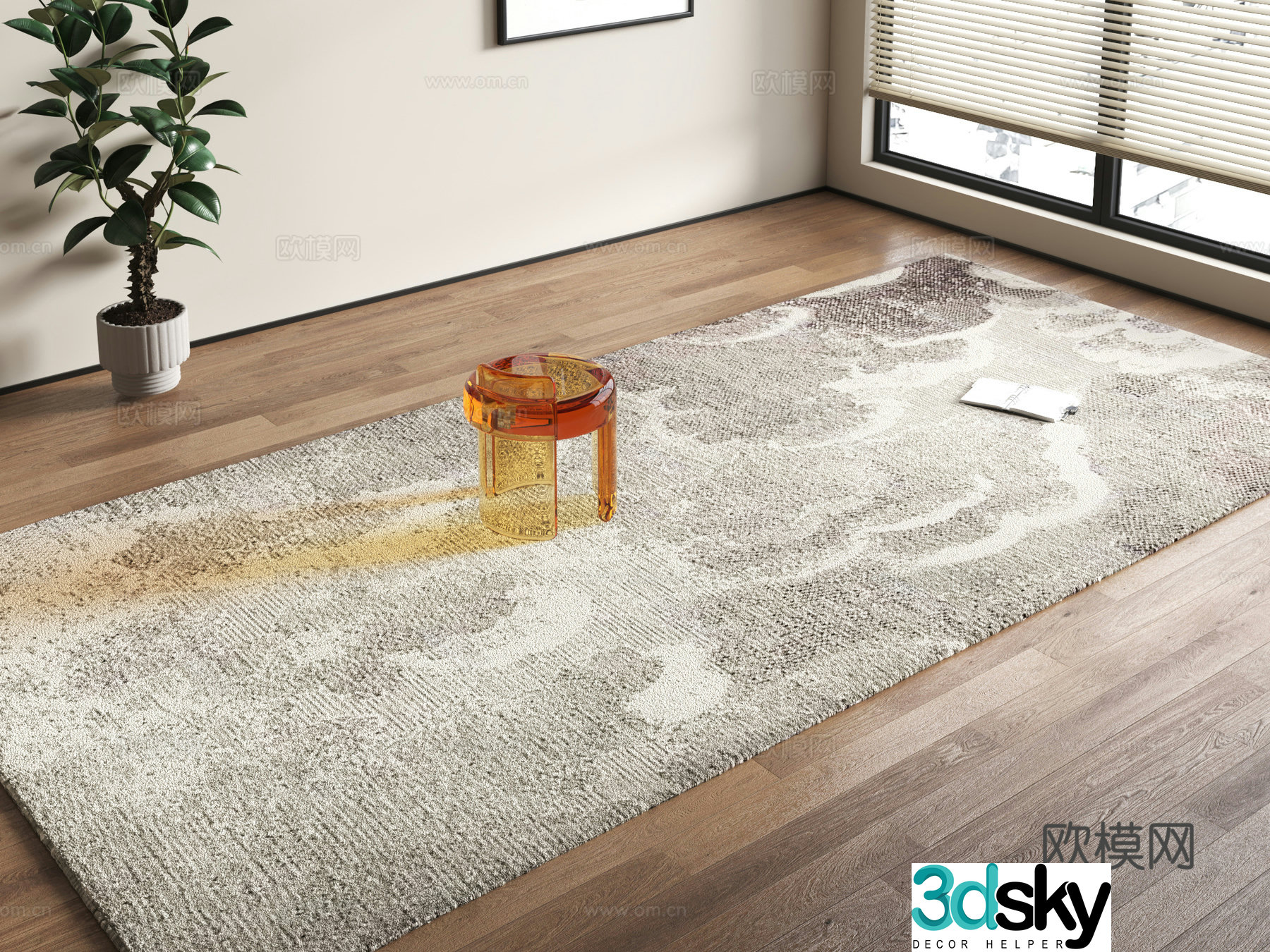 New Chinese style carpet Modern carpet Retro carpet 3d model