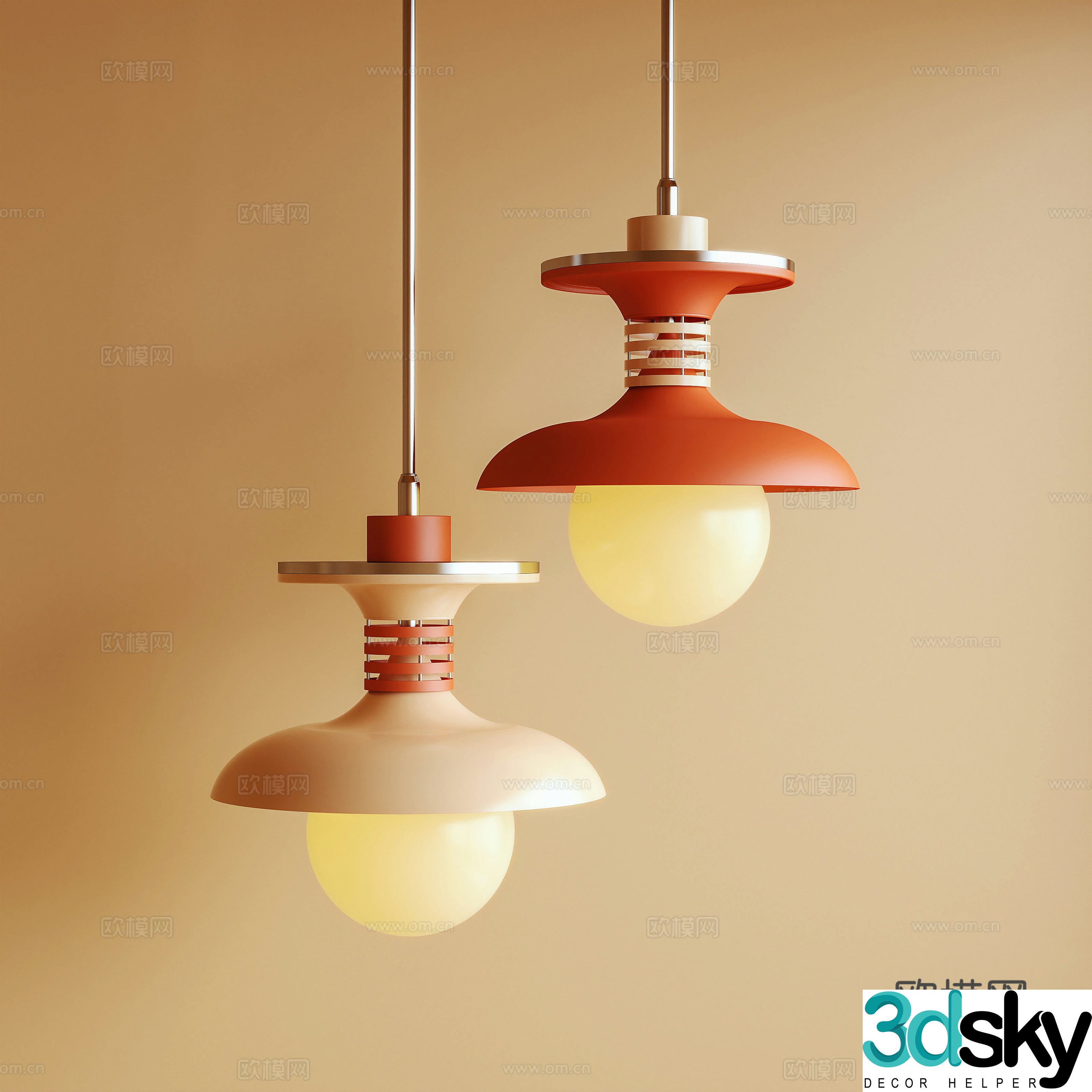 Creamy Chandelier Memphis Dopamine 3D Model
