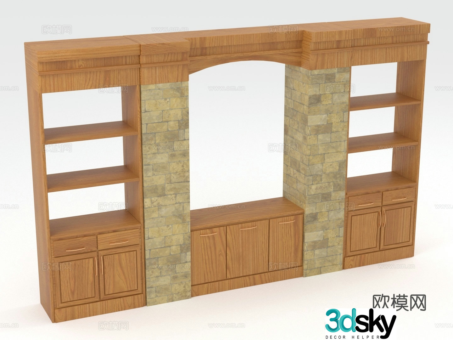 Combination cabinet bookcase storage cabinet display cabinet wooden cabinet cabinet 3d model