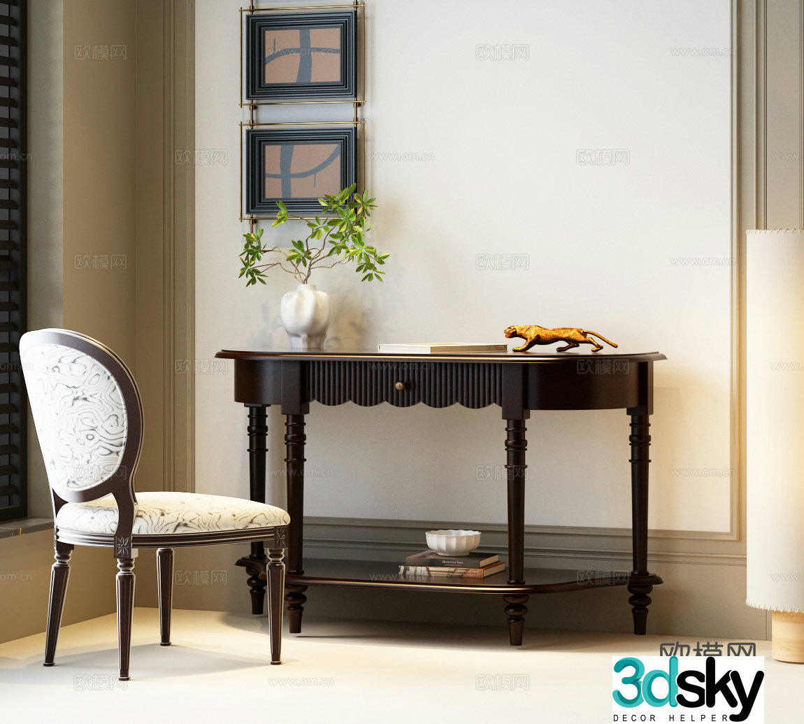 Modern French medieval porch cabinet porch cabinet French medieval porch cabinet 3D model