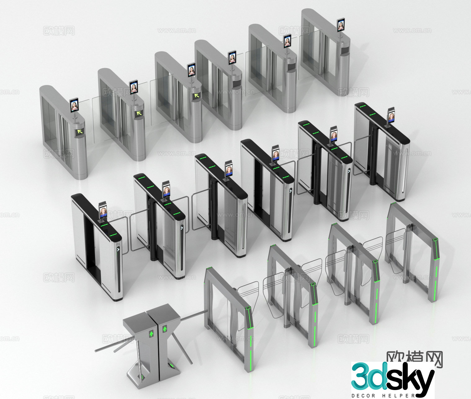 Gate, gate, access control machine, automatic door, sensor door, security gate, ticket gate 3D model