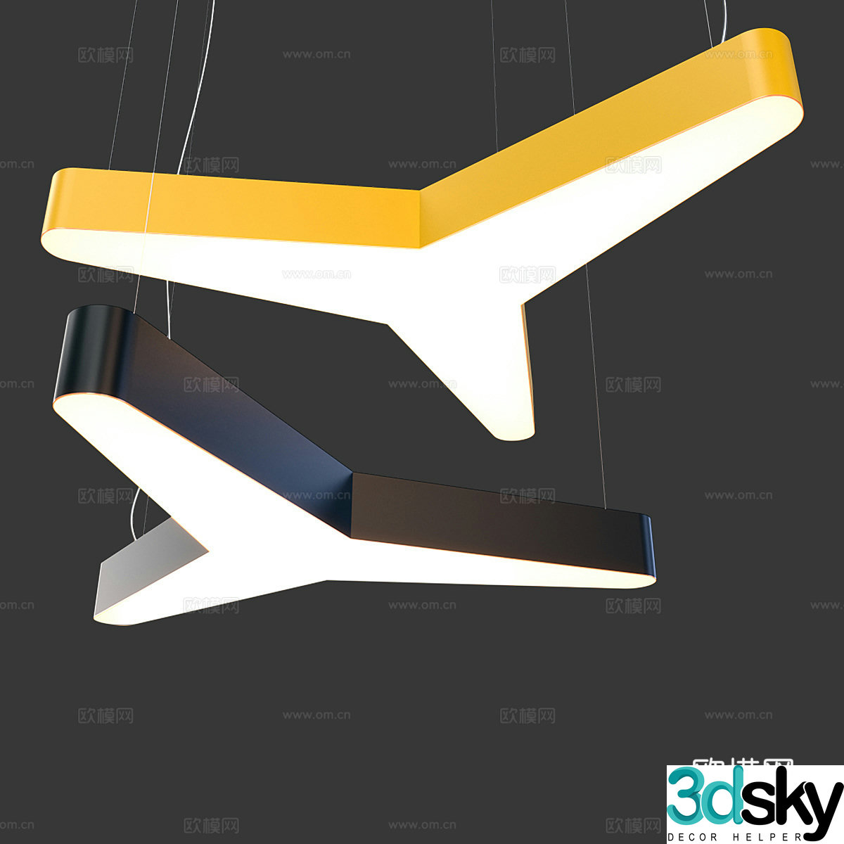 Modern children’s room chandelier 3d model