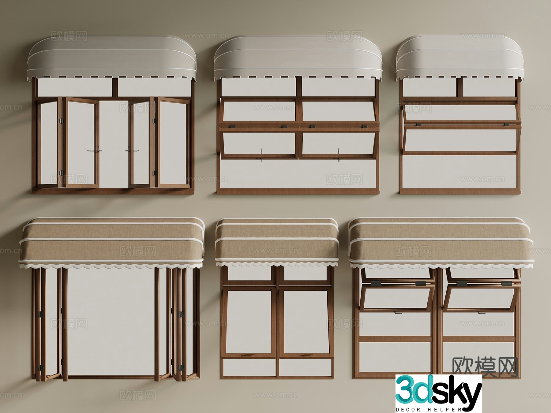 Middle Chinese style window folding window wooden window casement window 3d model