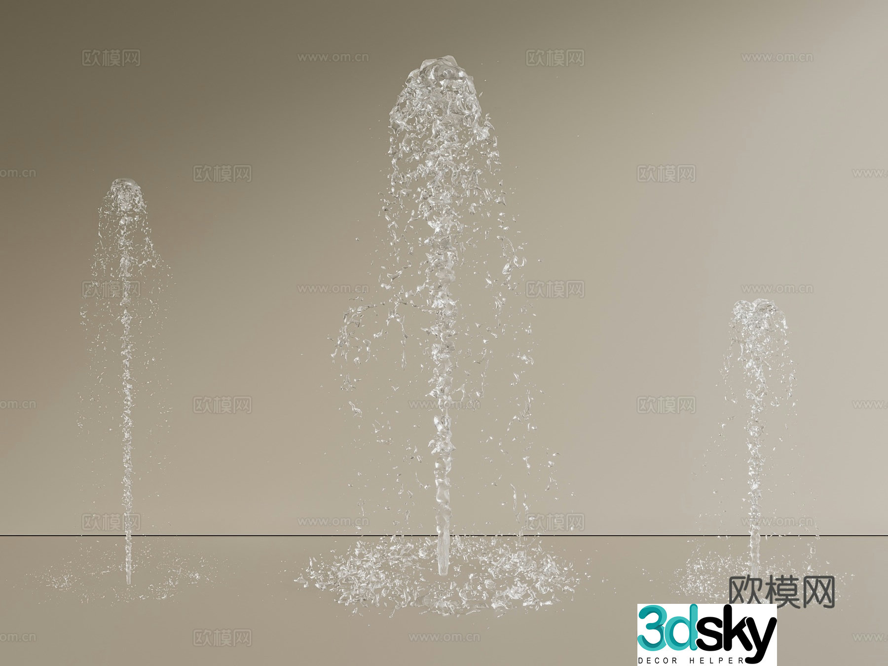 Modern New Chinese Fountain Fountain Water System Waterscape Running Water 3D Model