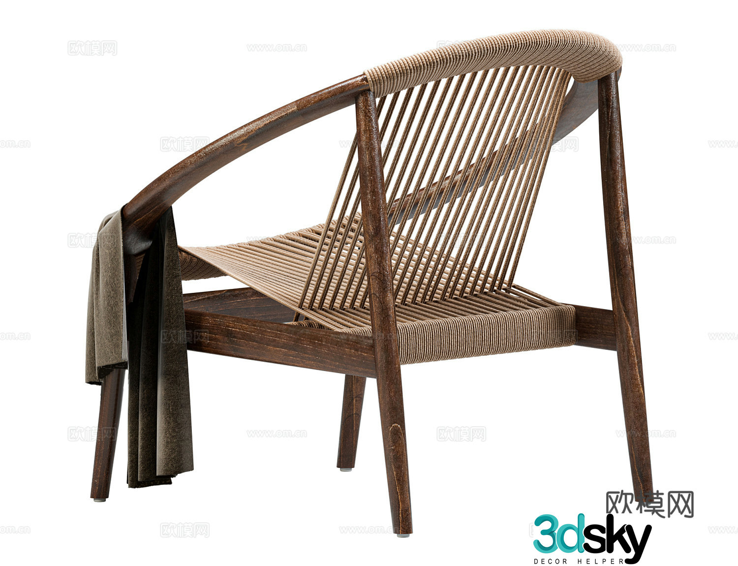 Rattan sofa chair 3d model