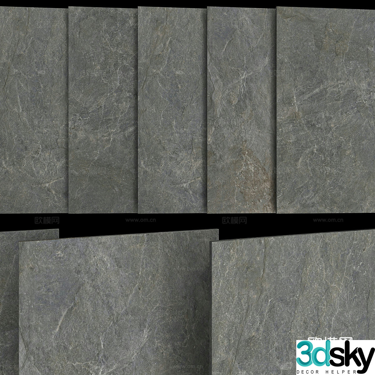 Modern Italian grey rock 3d model