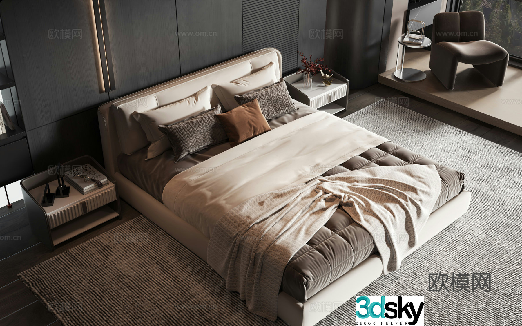 Modern style product bed 3d model