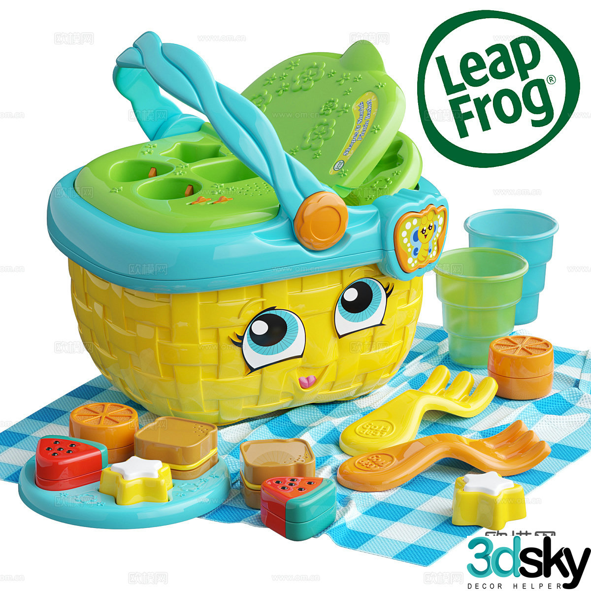 Children’s educational toys picnic basket 3d model