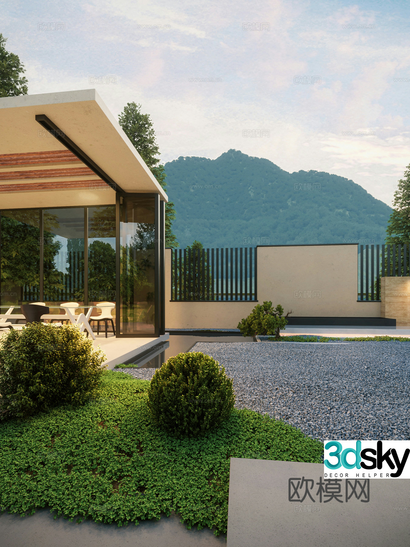 Country Garden Landscape Sketch 3D Model
