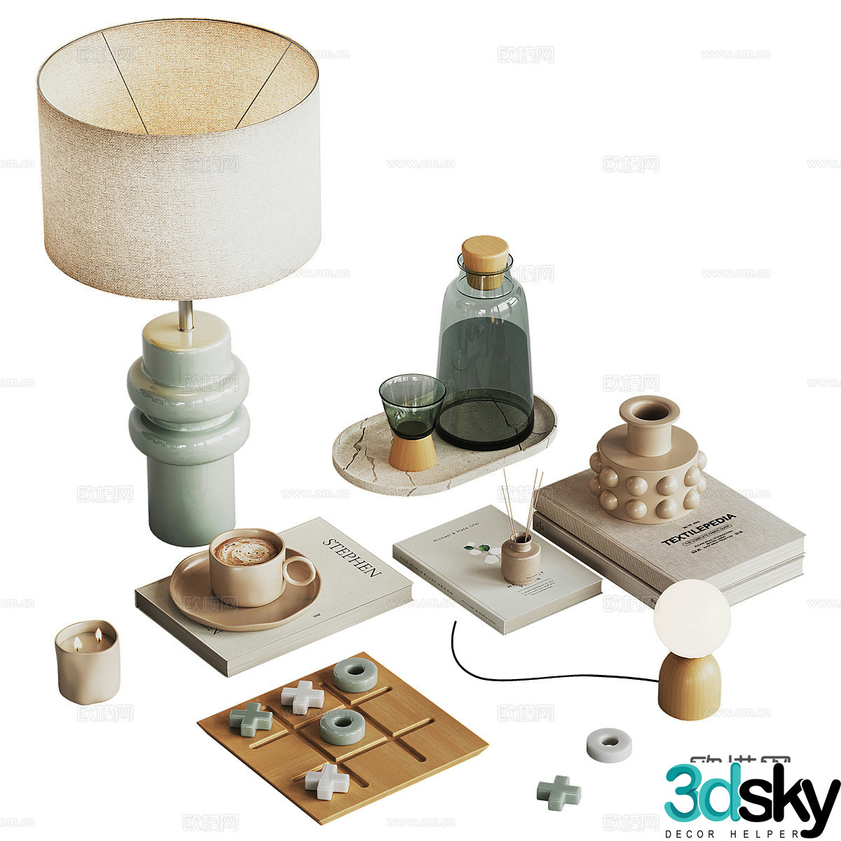 Modern Italian jewelry ornament combination 3D model