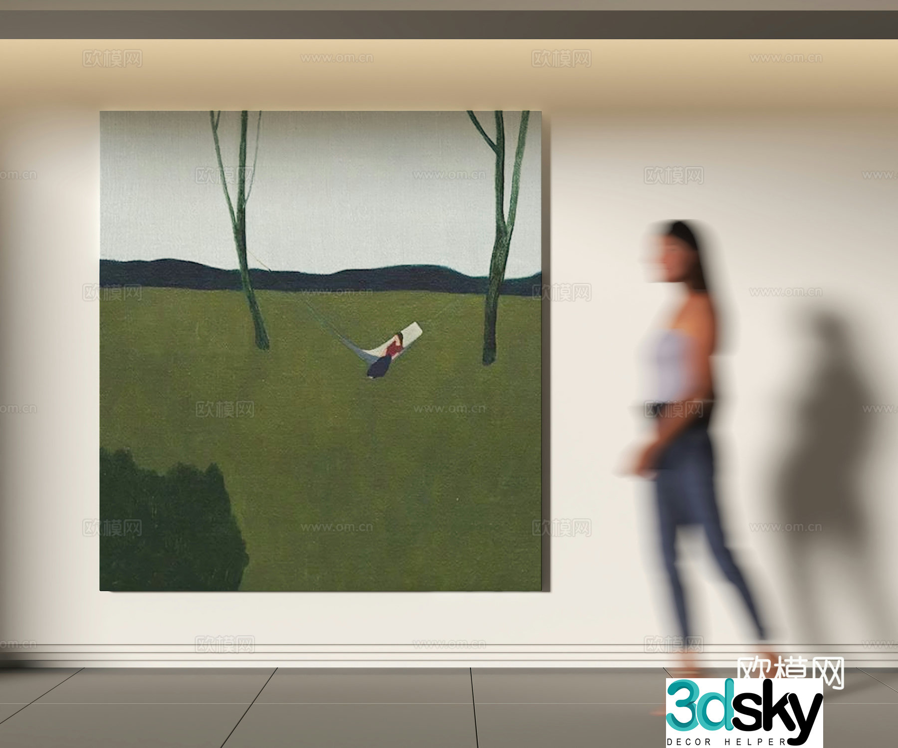 Modern decorative painting 3d model