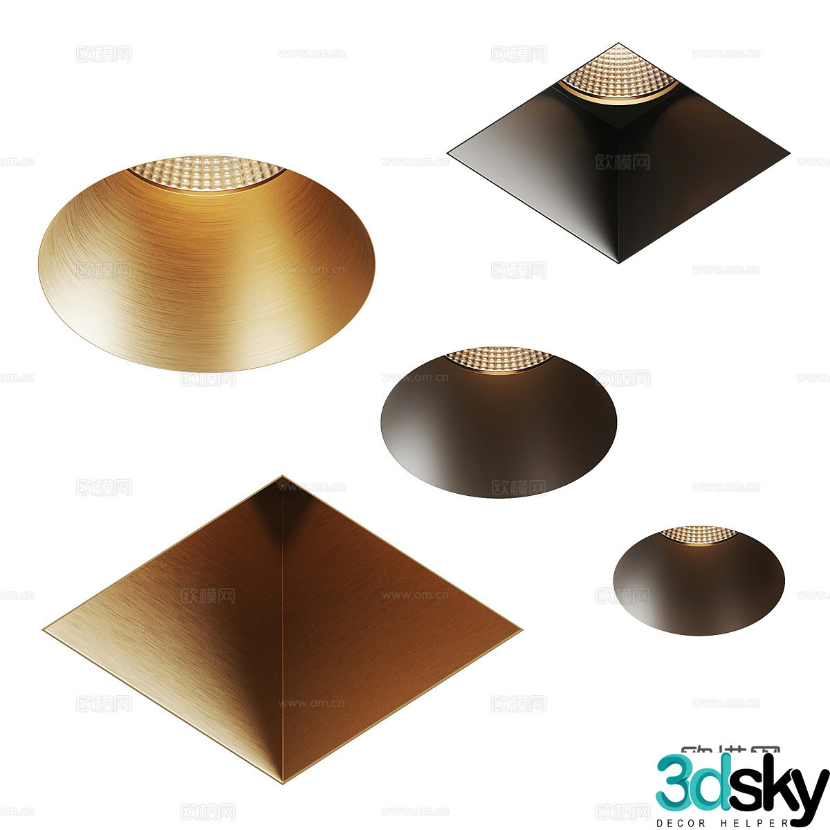 Modern light luxury minimalist frameless downlight 3D model