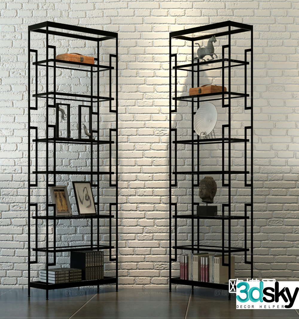 New Chinese style storage rack 3D model