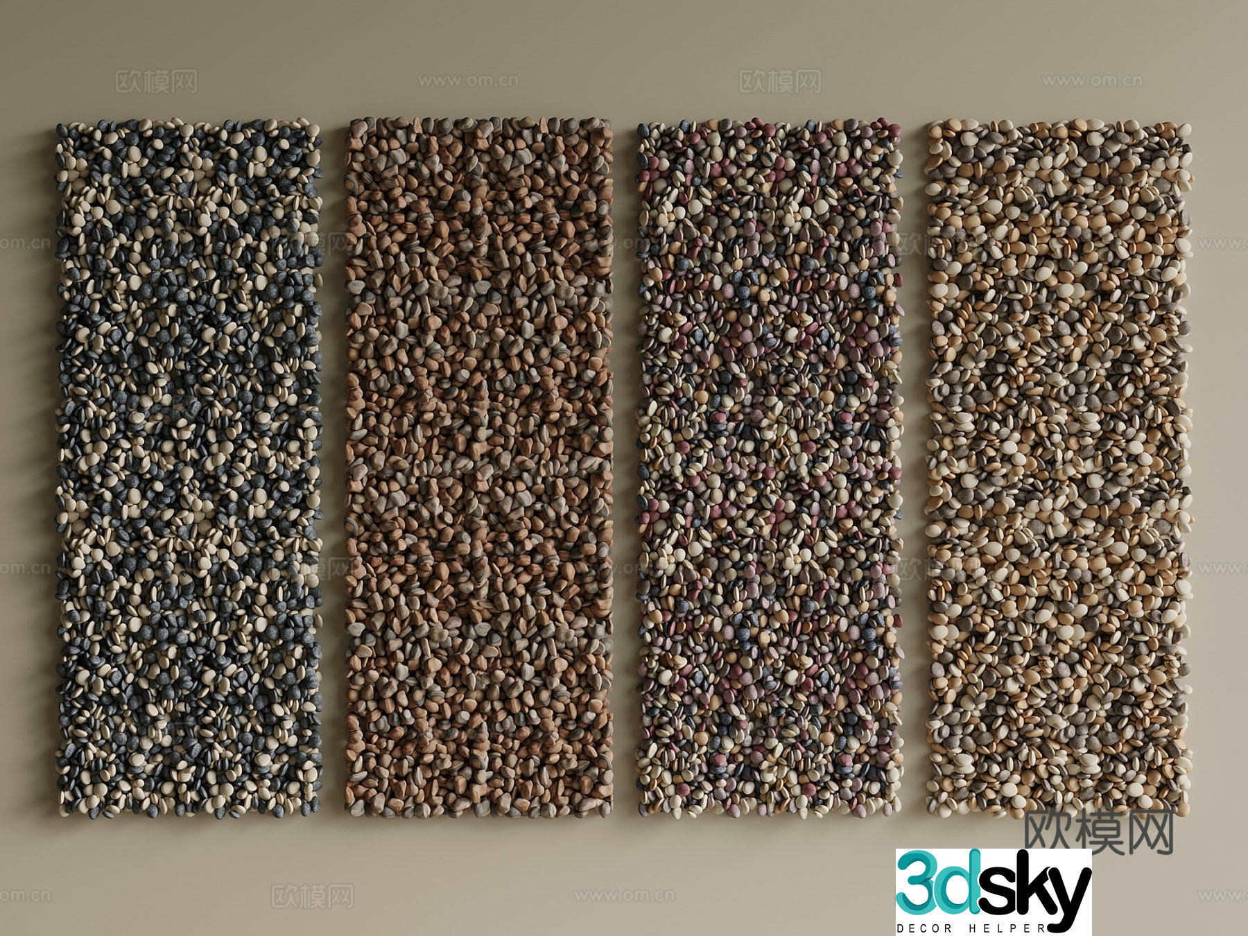 Modern New Chinese Stone Cobblestone Gravel 3D Model