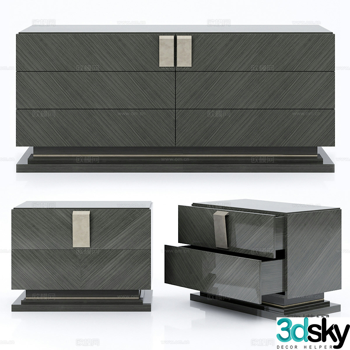 Side cabinet bedside table 3D model