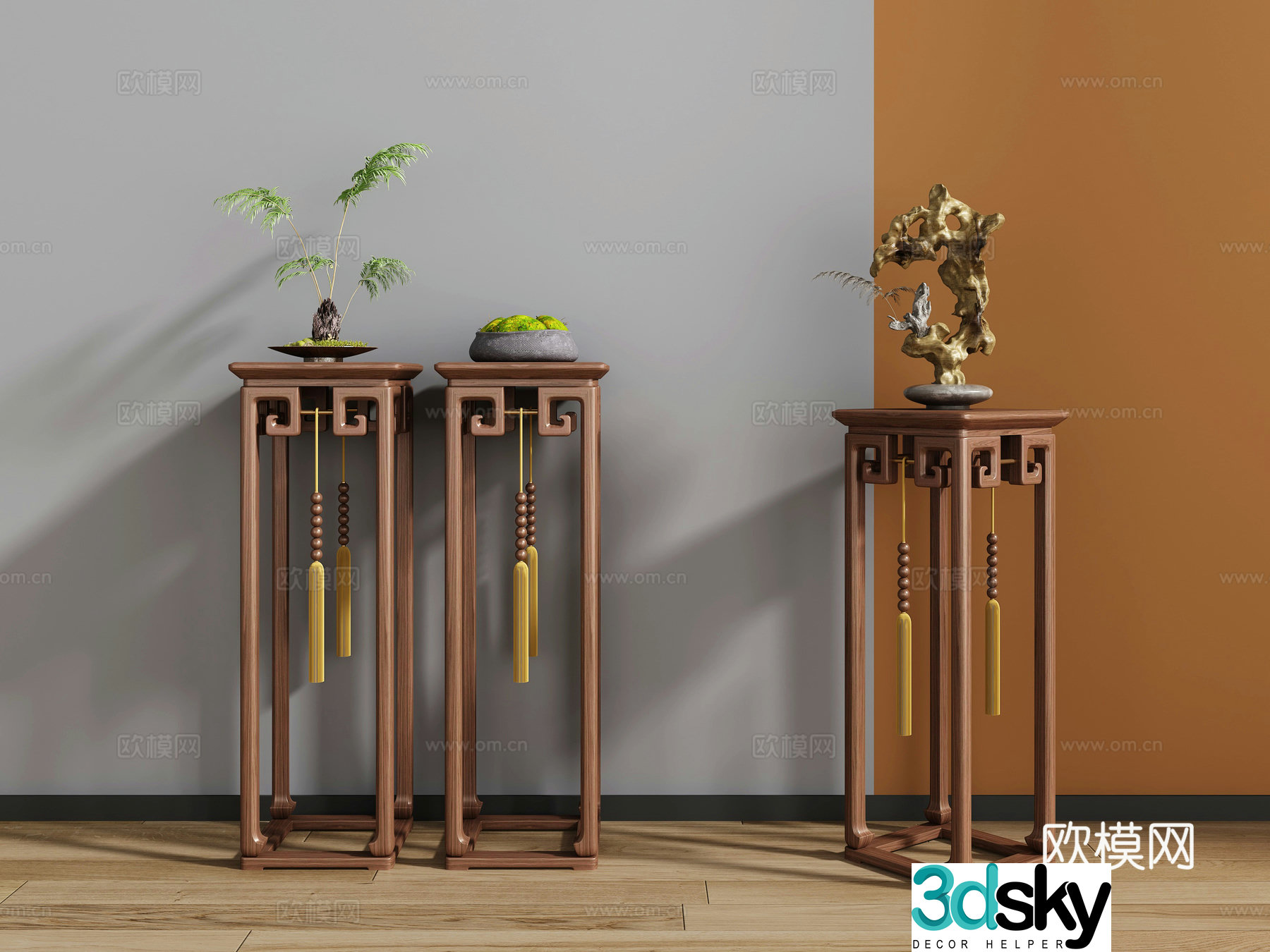 New Chinese flower stand 3D model