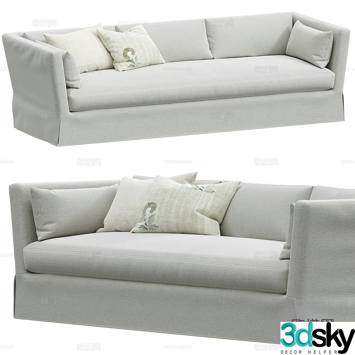 American simple fabric casual sofa 3D model