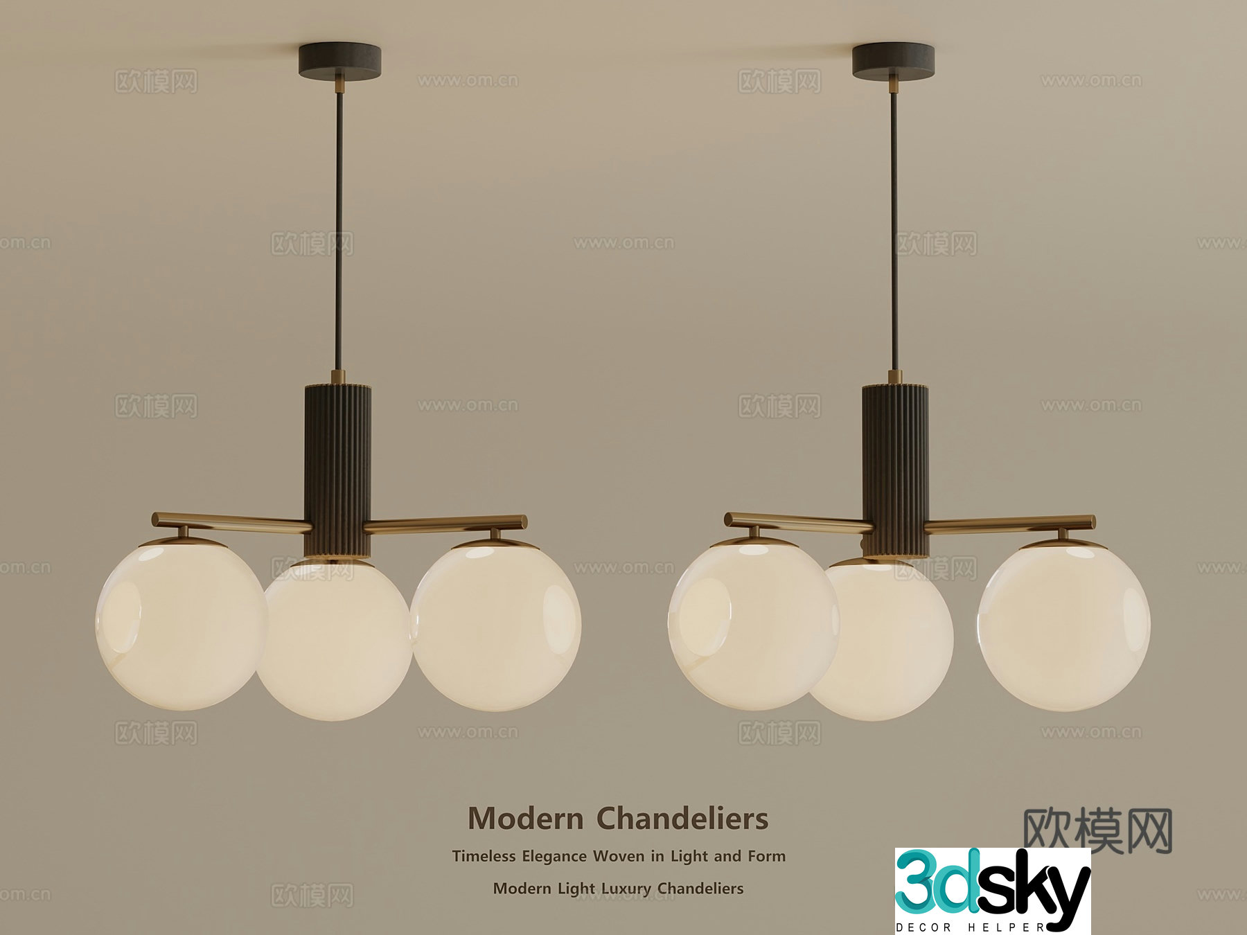 Light luxury medieval chandelier multi-head chandelier decorative chandelier art chandelier moon chandelier 3d model
