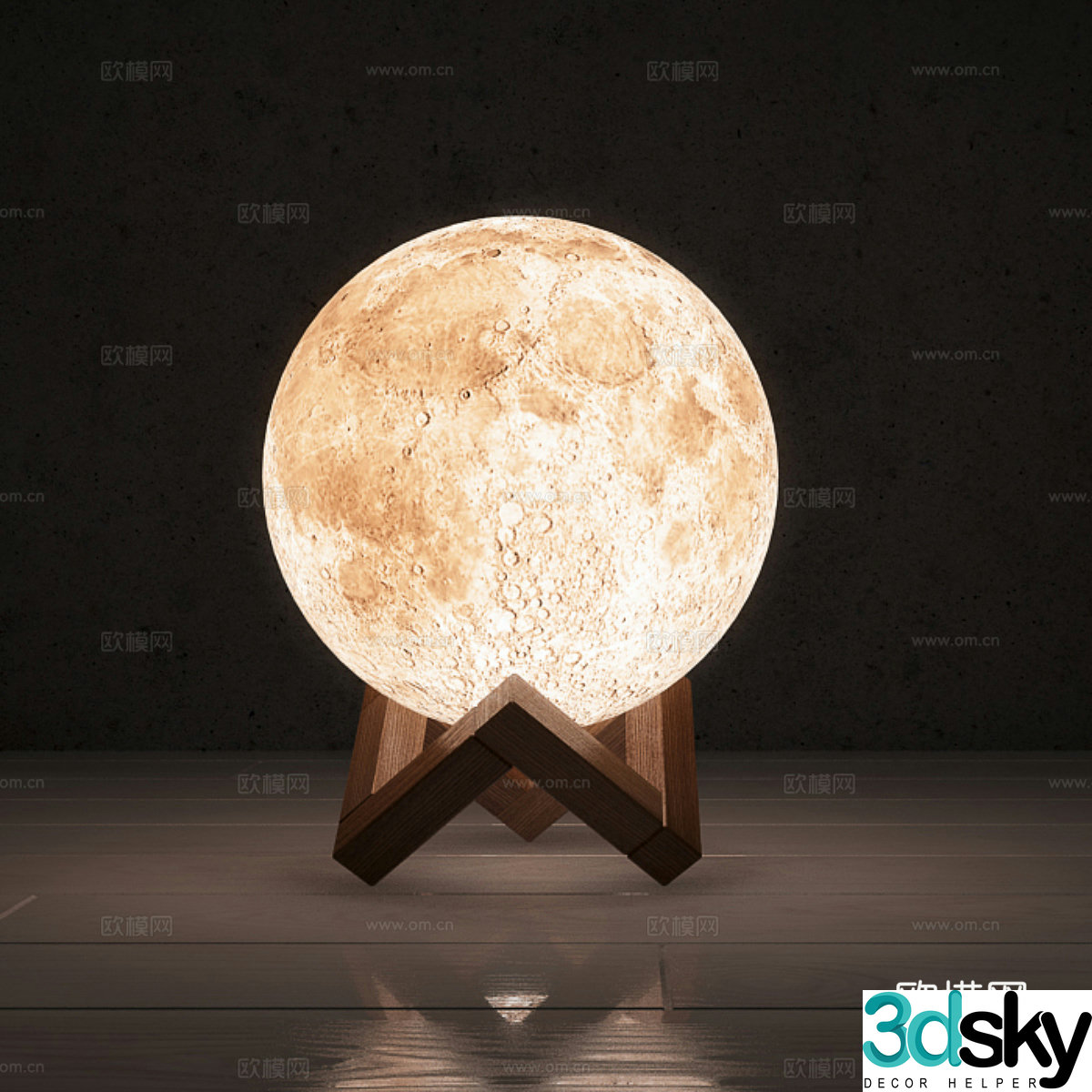 Modern Nordic lunar lamp 3d model