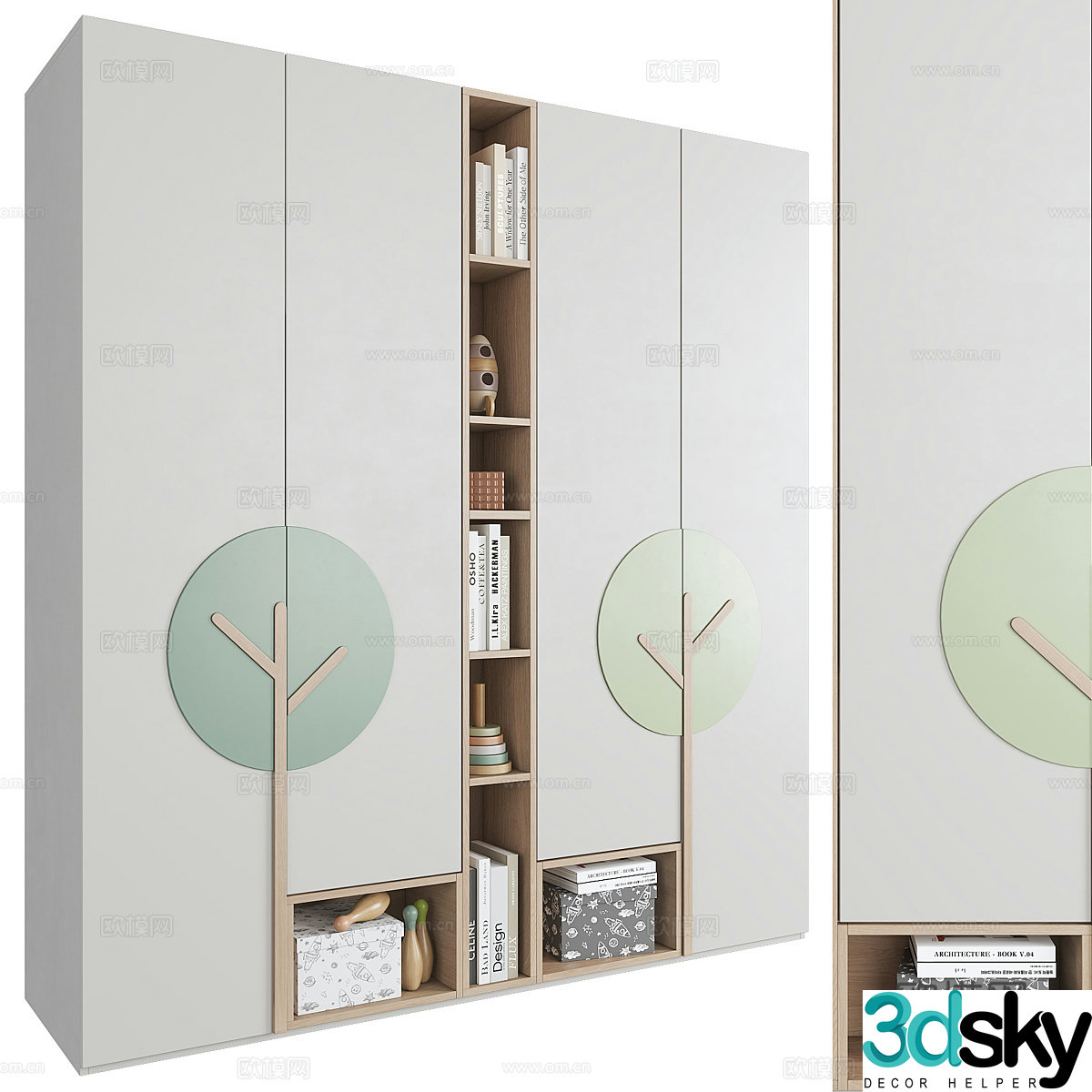 Modern Nordic children’s wardrobe 3d model