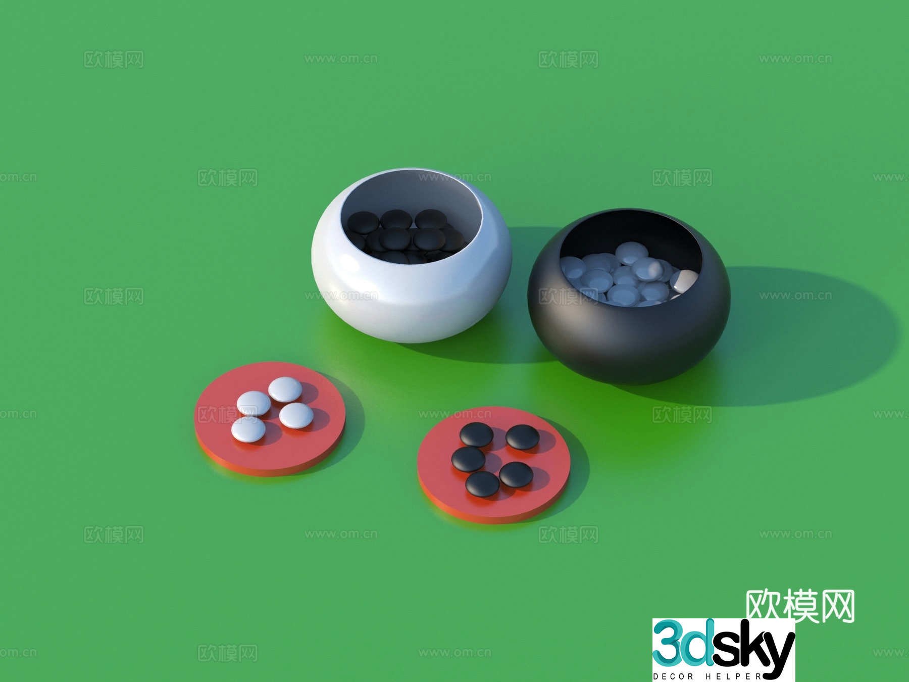 Go chess piece 3d model