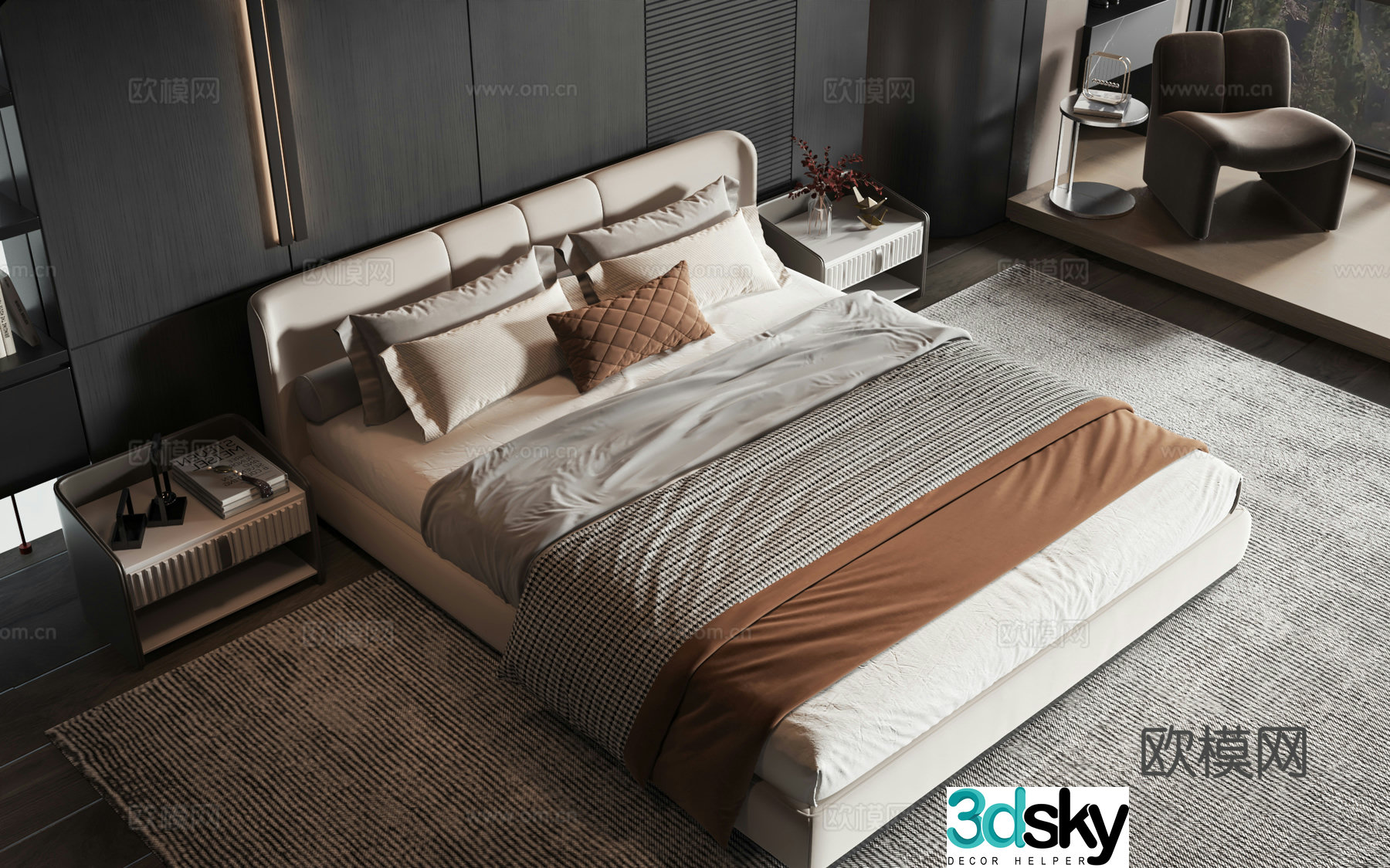 Modern style product bed 3d model
