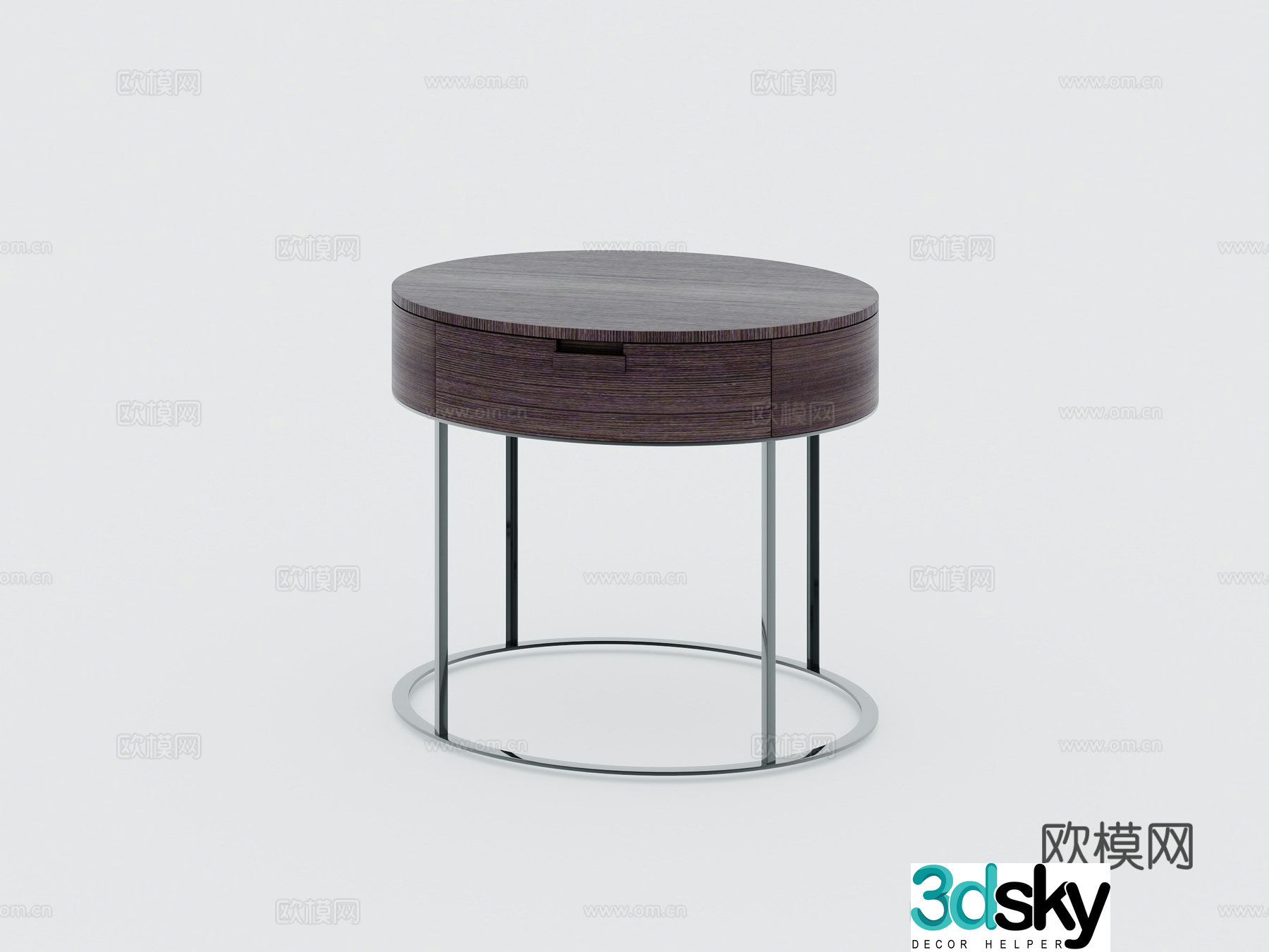 Modern bedside table bedroom bedside table modern side several round side several metal feet 3d model