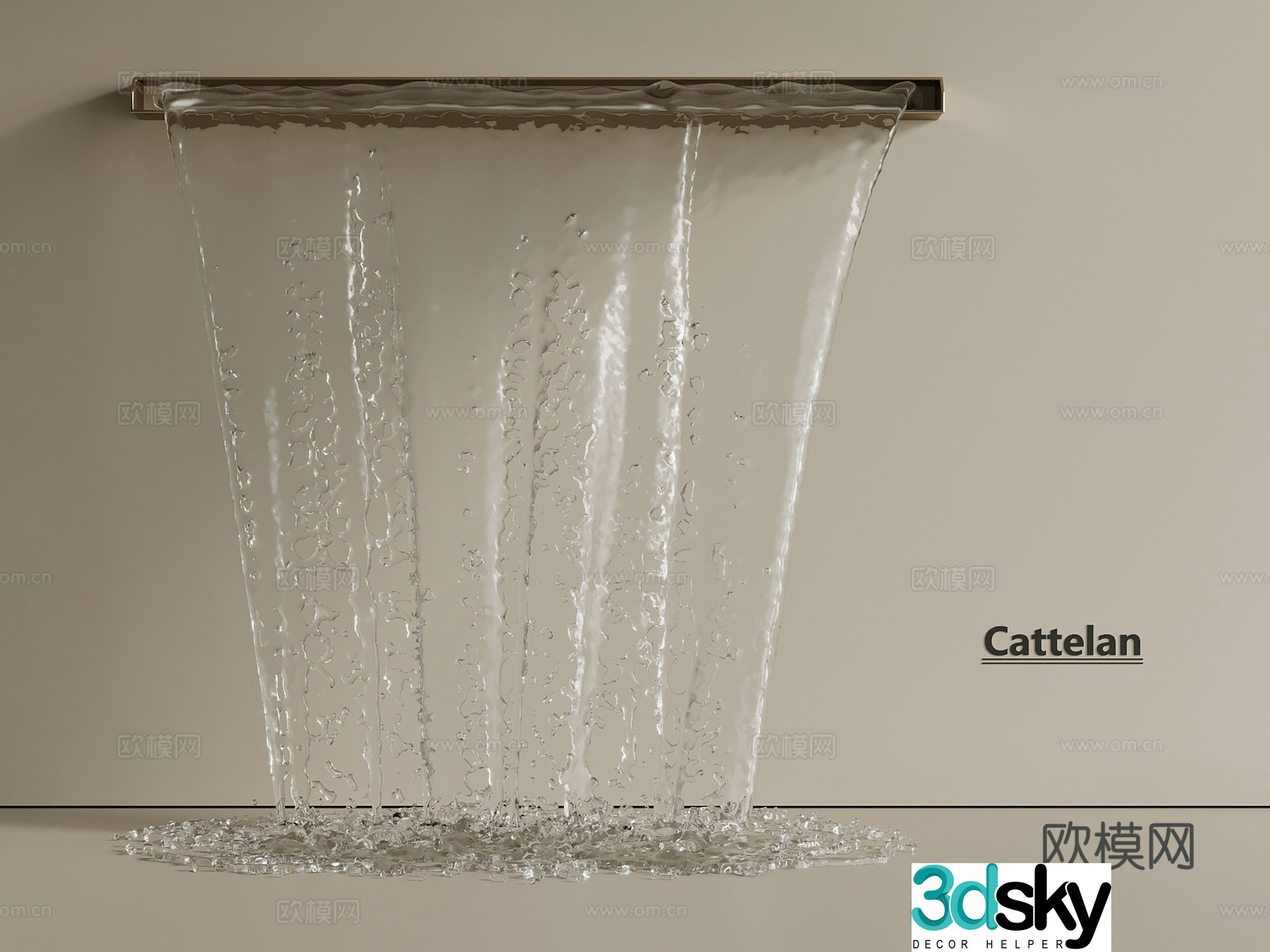 New Chinese style modern water curtain device waterscape water curtain water splash waterfall waterfall 3d model