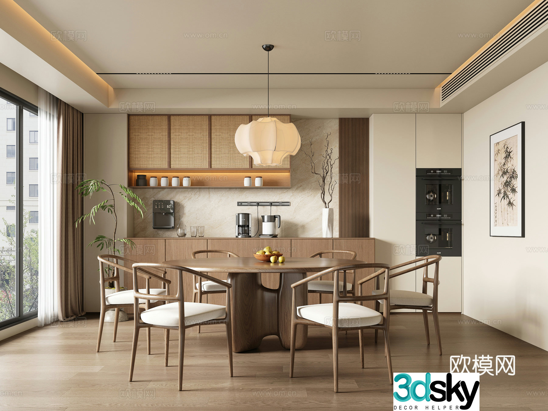 Song style aesthetic restaurant 3D model