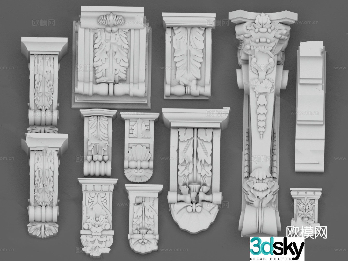 European carving model 3d model