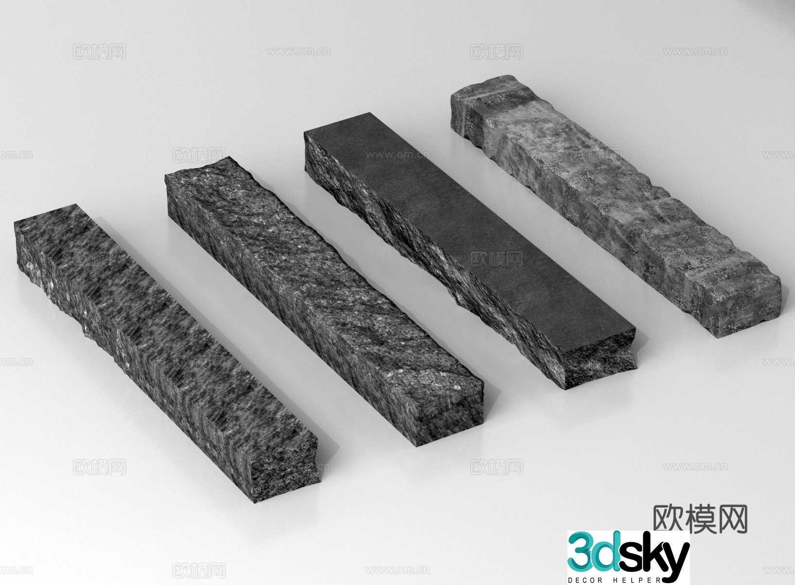 Landscape stone strip stone stone 3d model