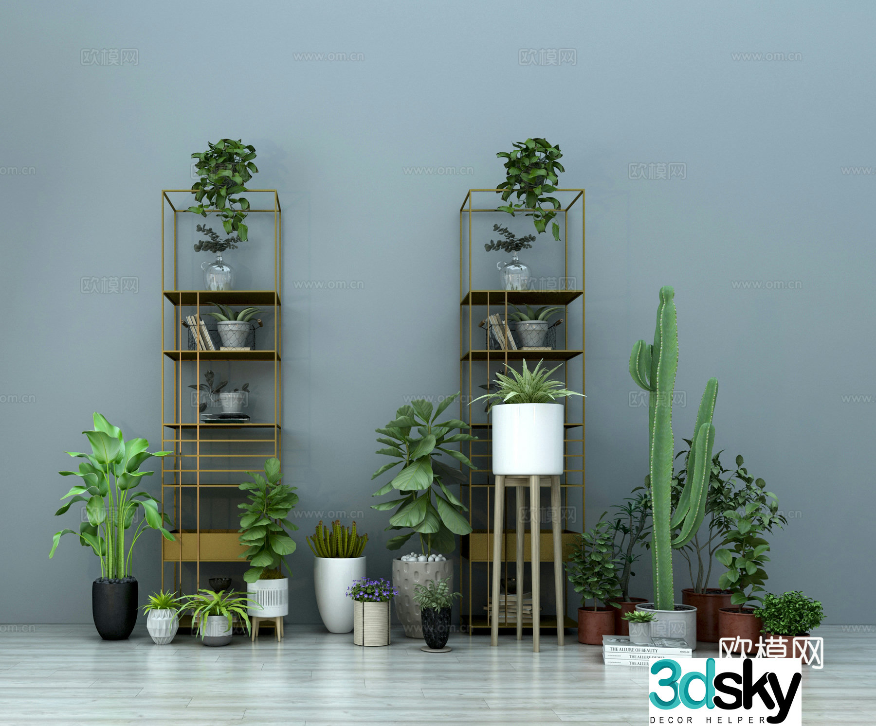 Modern decorative flower stand flower stand bonsai 3d model