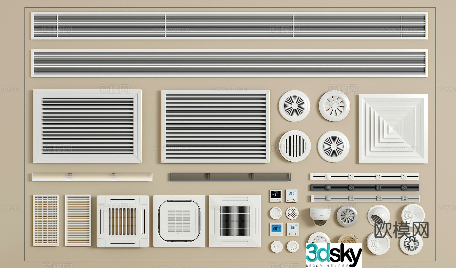 Air conditioning air outlet Central air conditioning air outlet 3D model