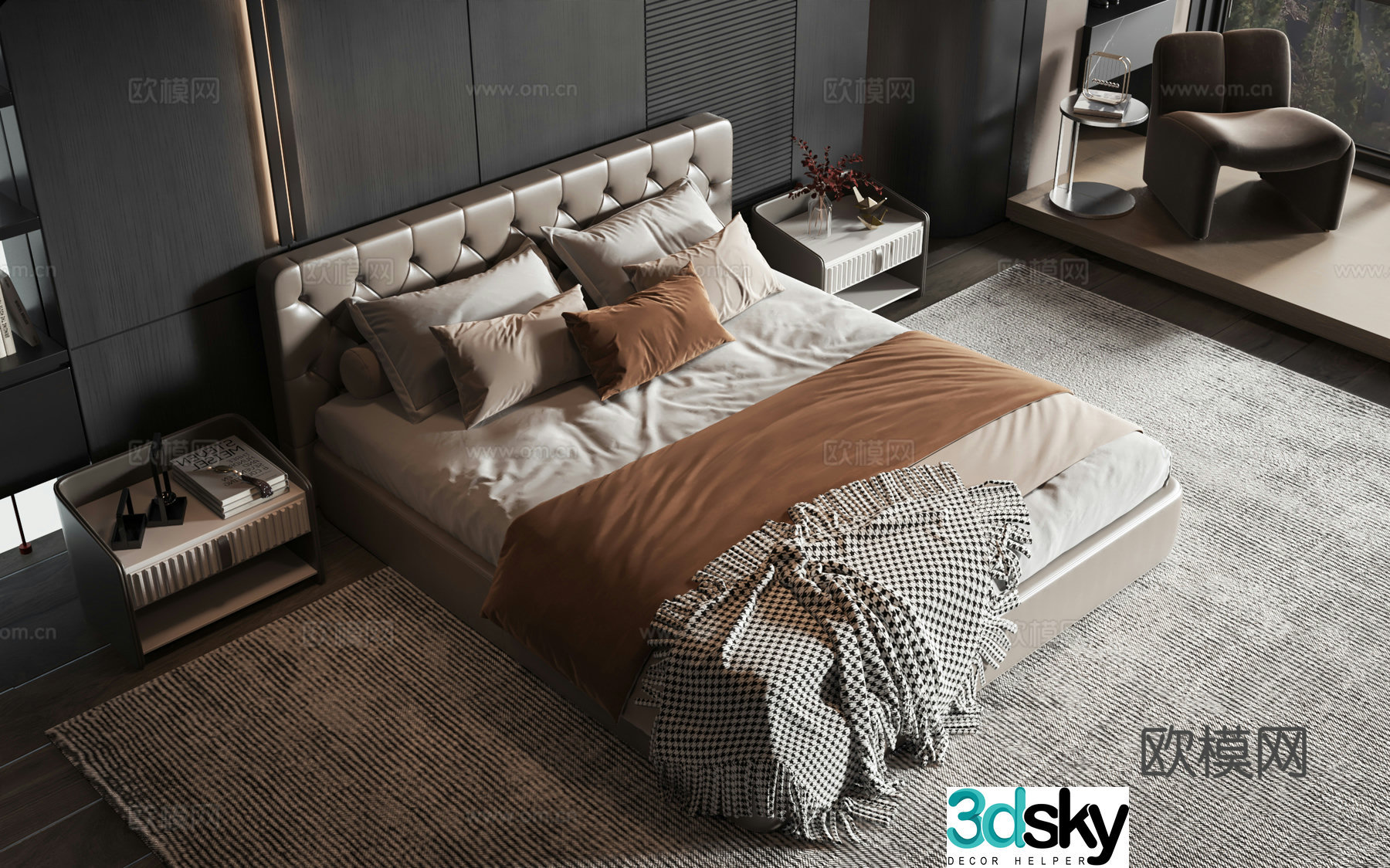 Modern style product bed 3d model