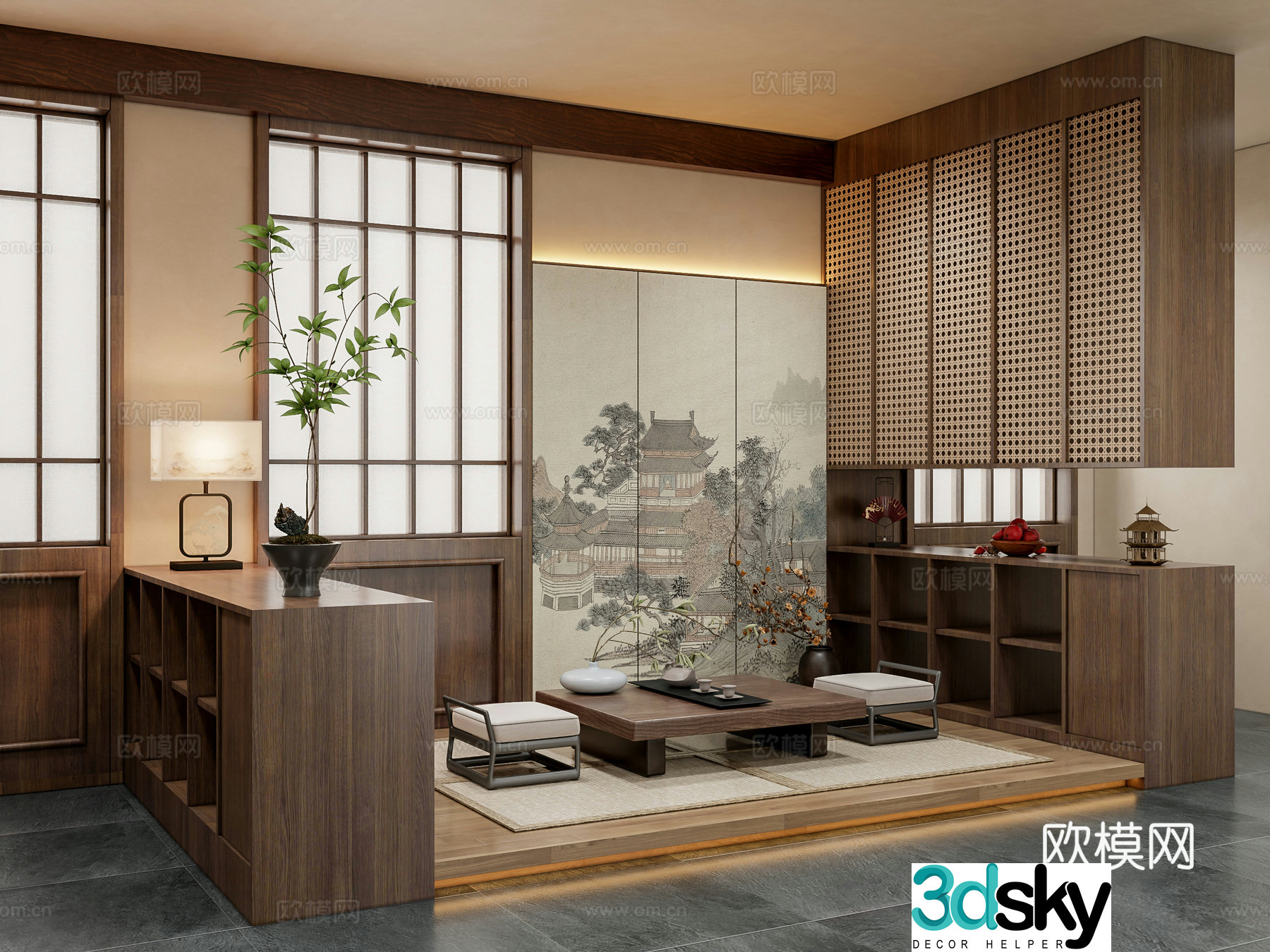 New Chinese tea room 3D model
