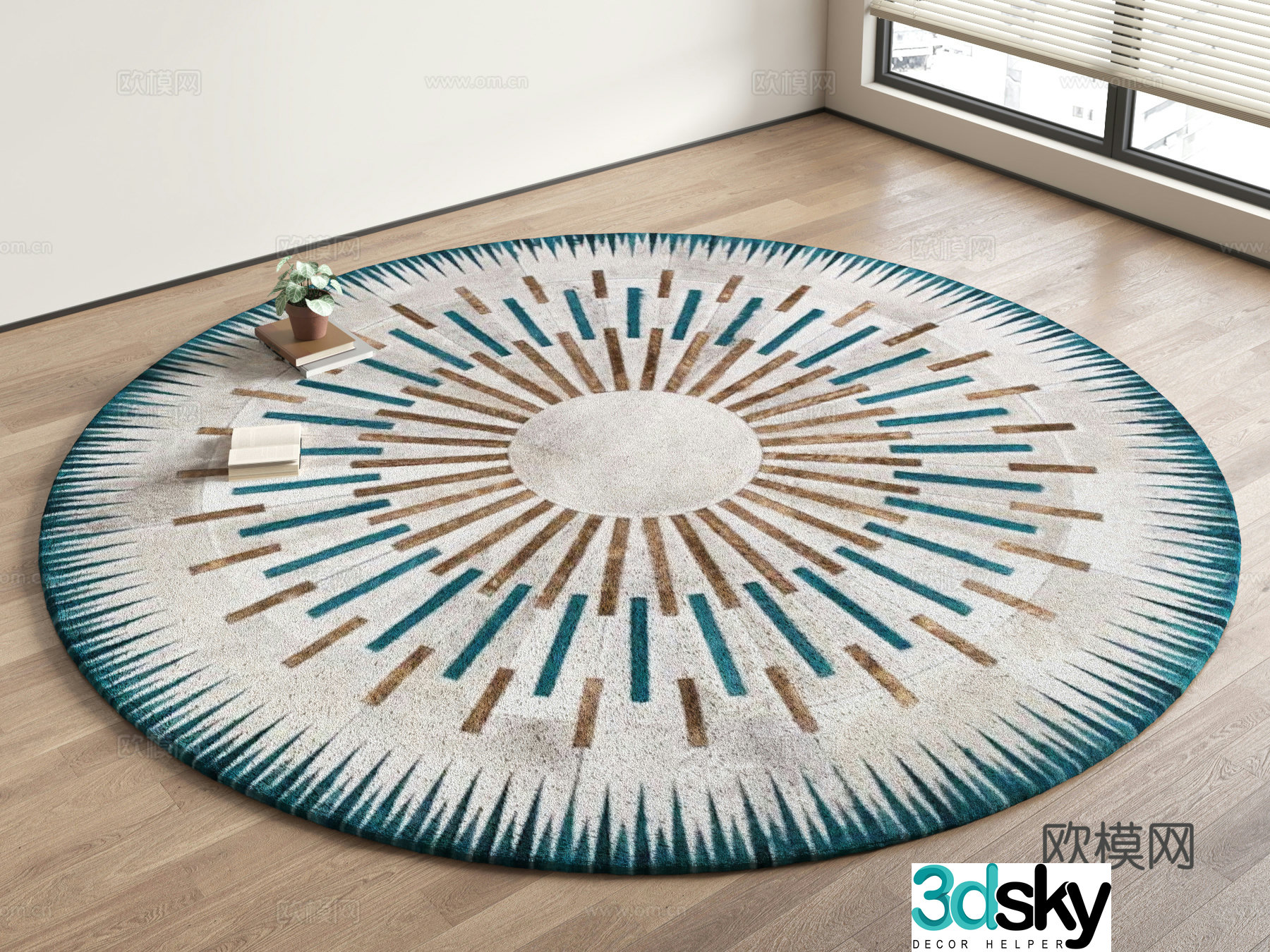 Modern carpet Round carpet Retro carpet Cream Wasabi Plush carpet B&B Carpet 3D Model