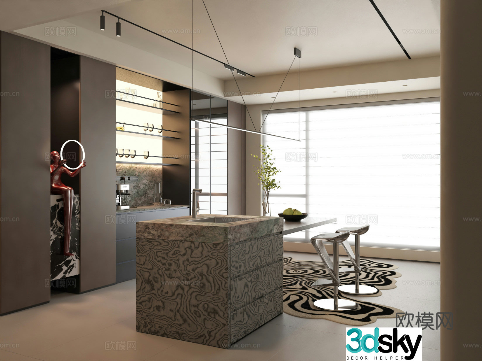 Italian style restaurant 3d model