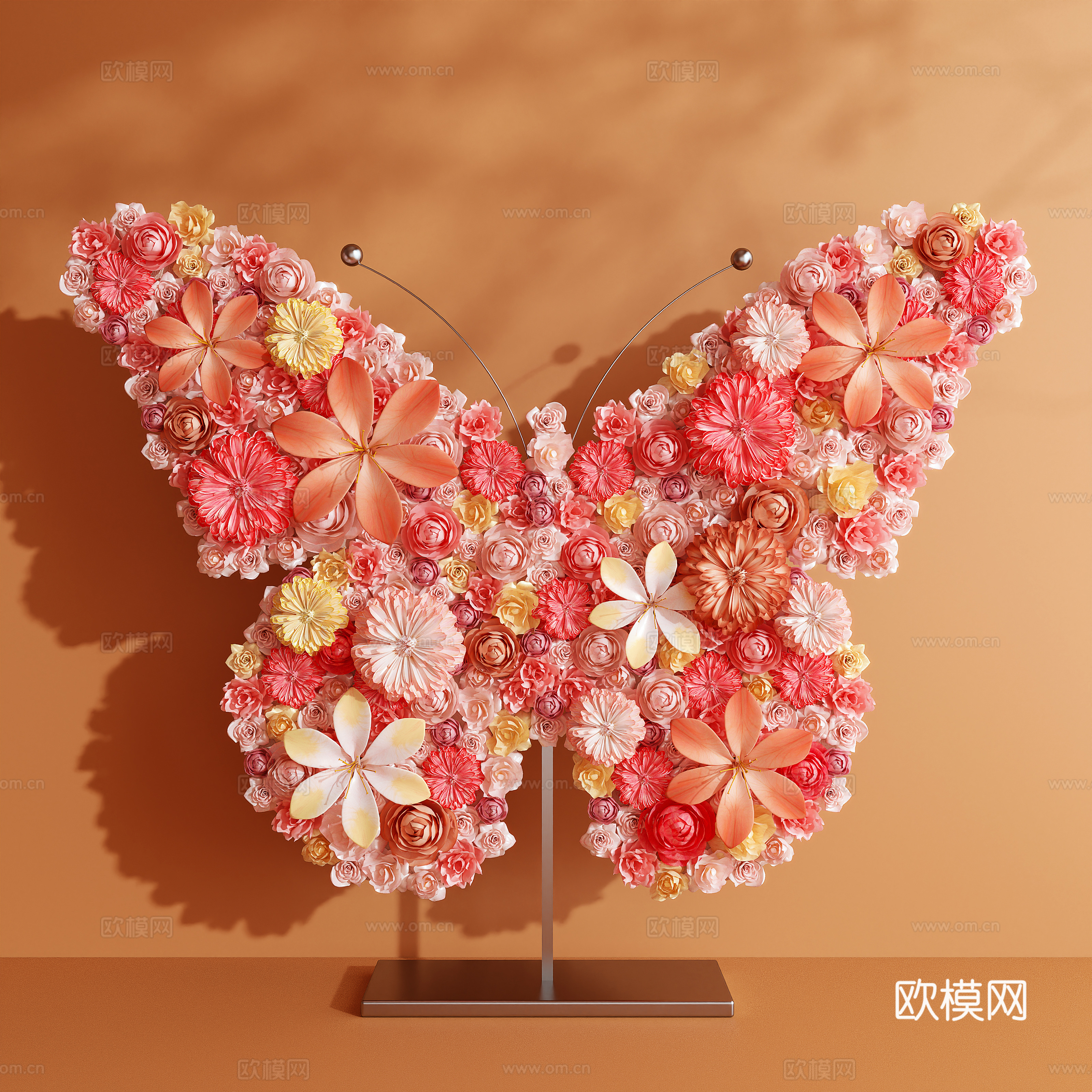 Creamy style art installation butterfly beautiful 3d model 3d model