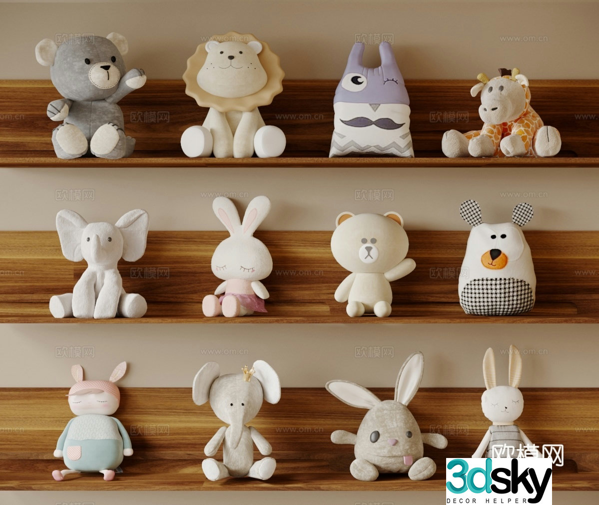 Plush toys Plush dolls Toys ornaments Doll ornaments 3d model