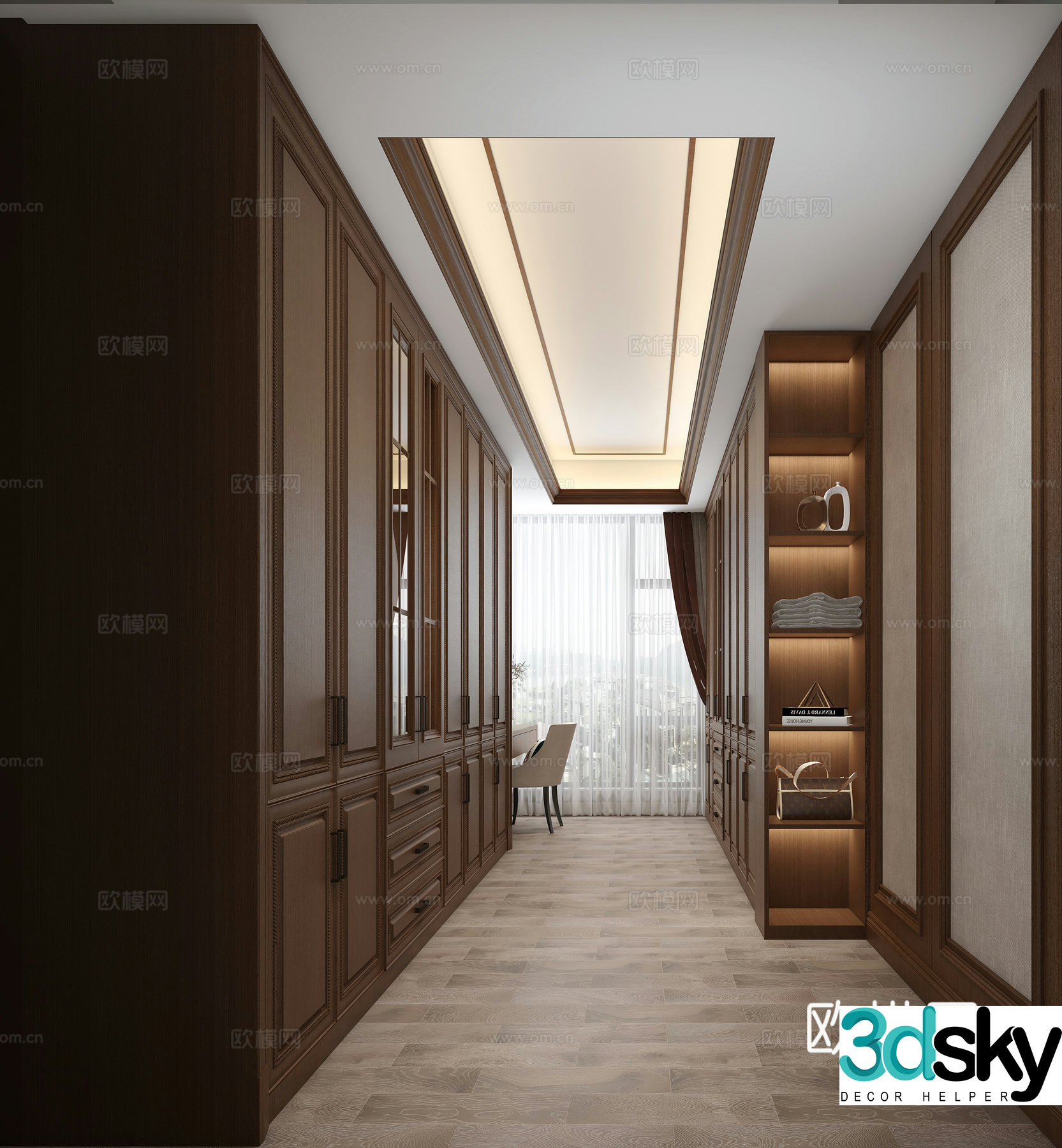 New Chinese style cloakroom New Chinese style wardrobe Chinese style wardrobe 3D model