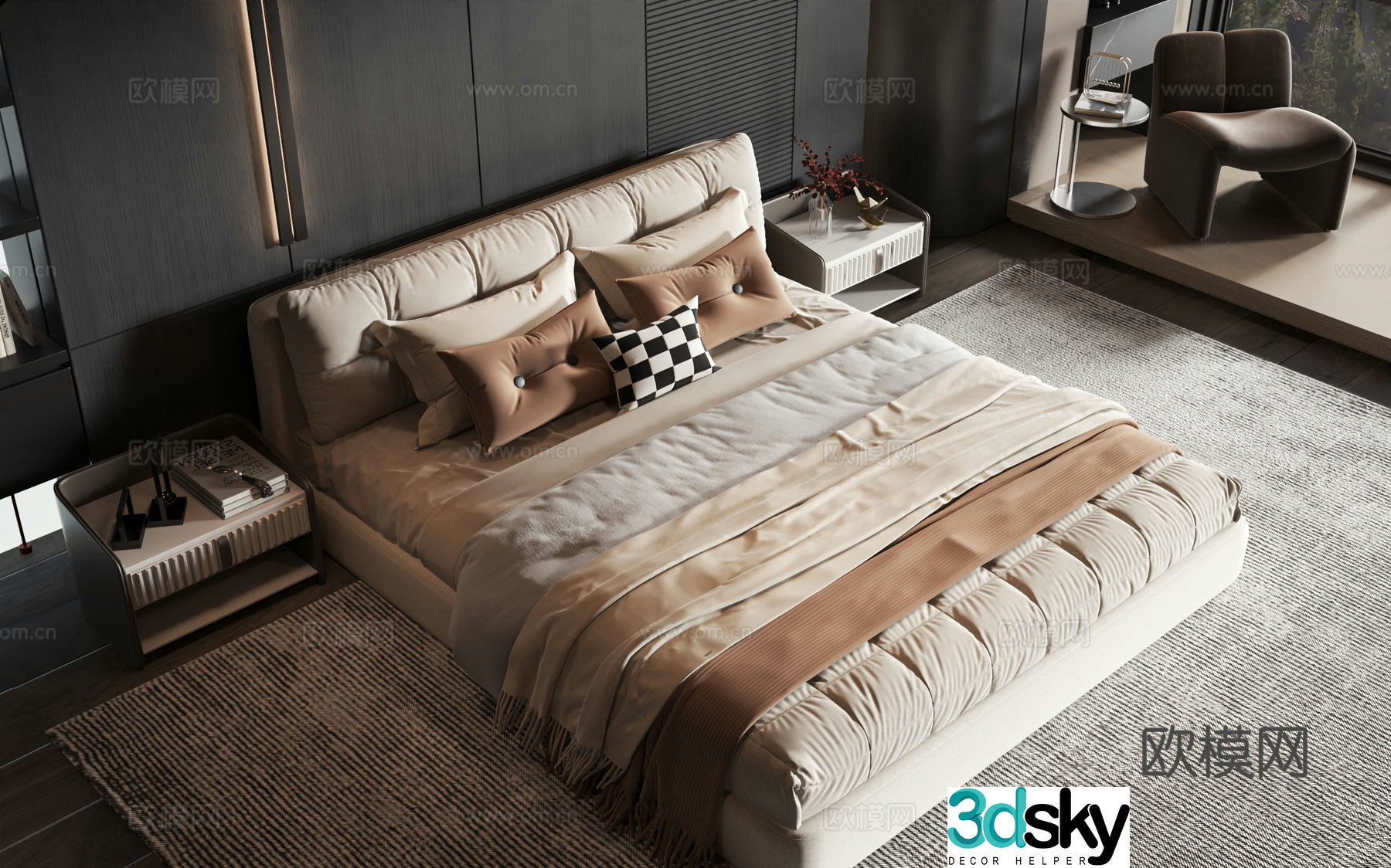 Modern style product bed 3d model