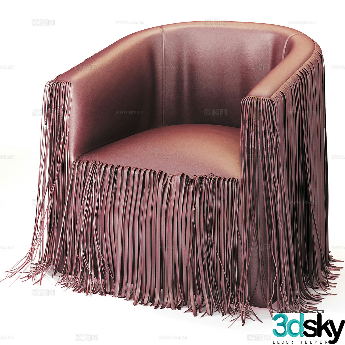 Modern Art Leather Tassel Armchair 3d Model