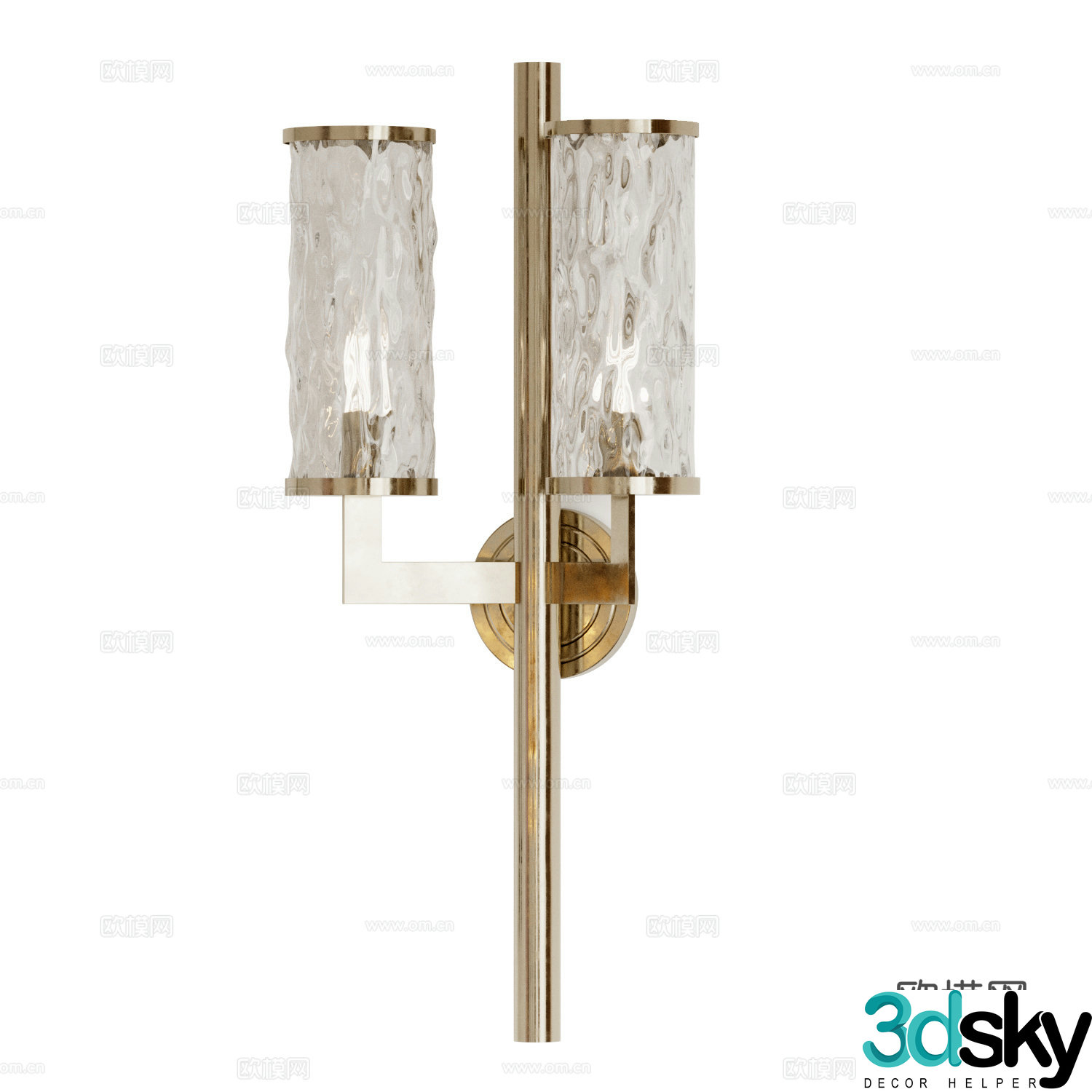 Modern light luxury glass decorative wall lamp 3d model