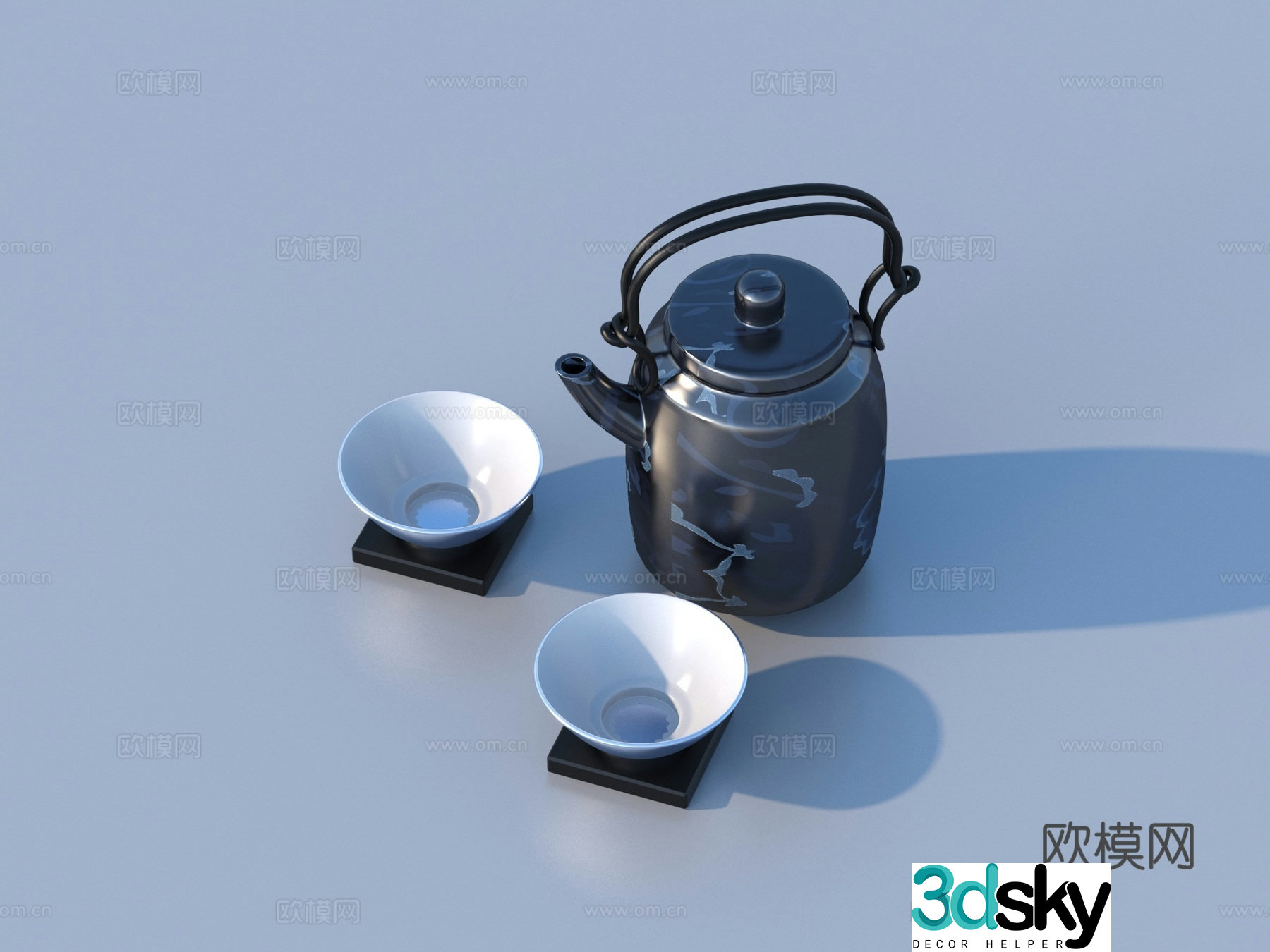 Tea set Teapot Tea cup 3d model