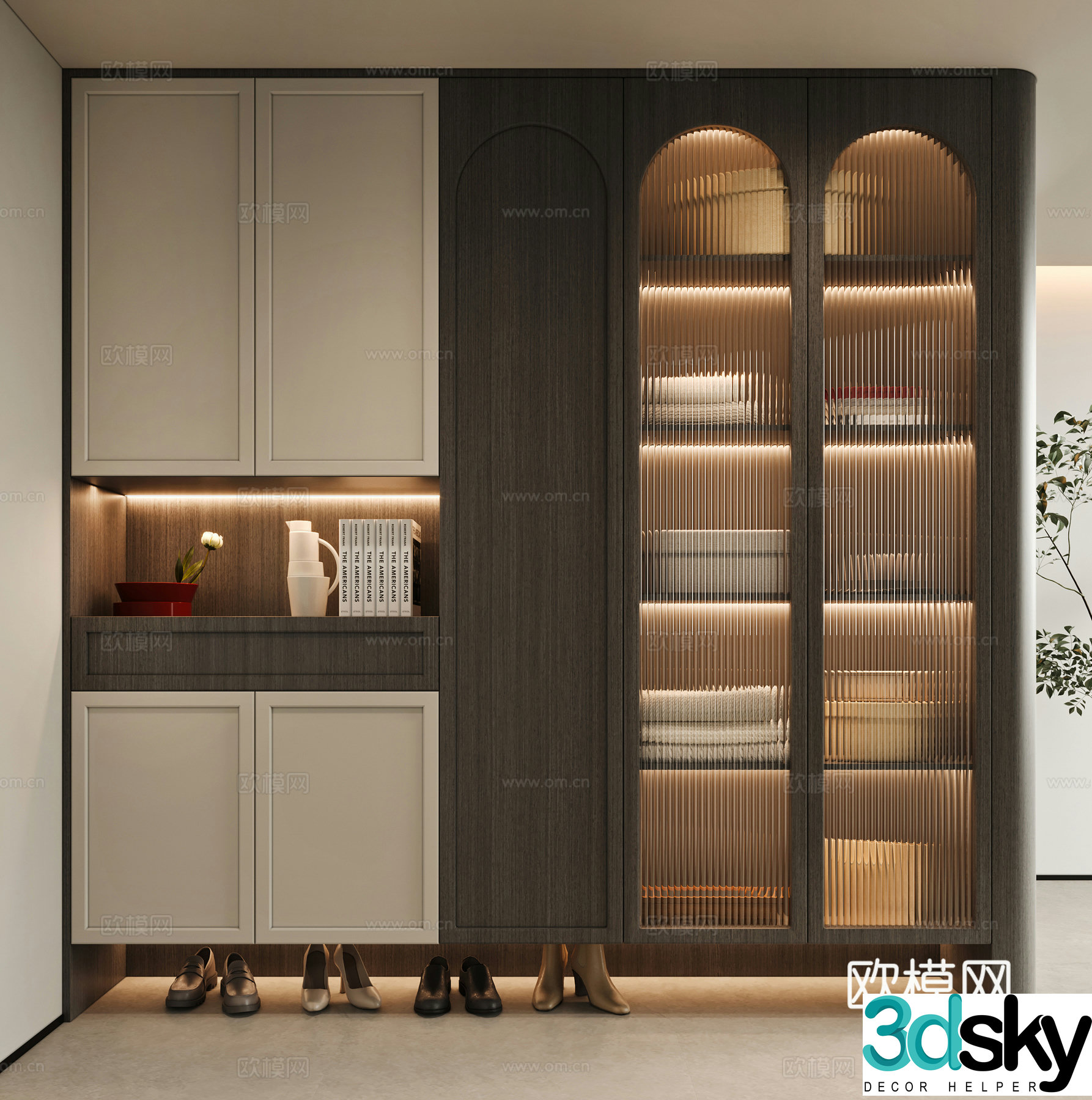 Modern shoe cabinet 3d model
