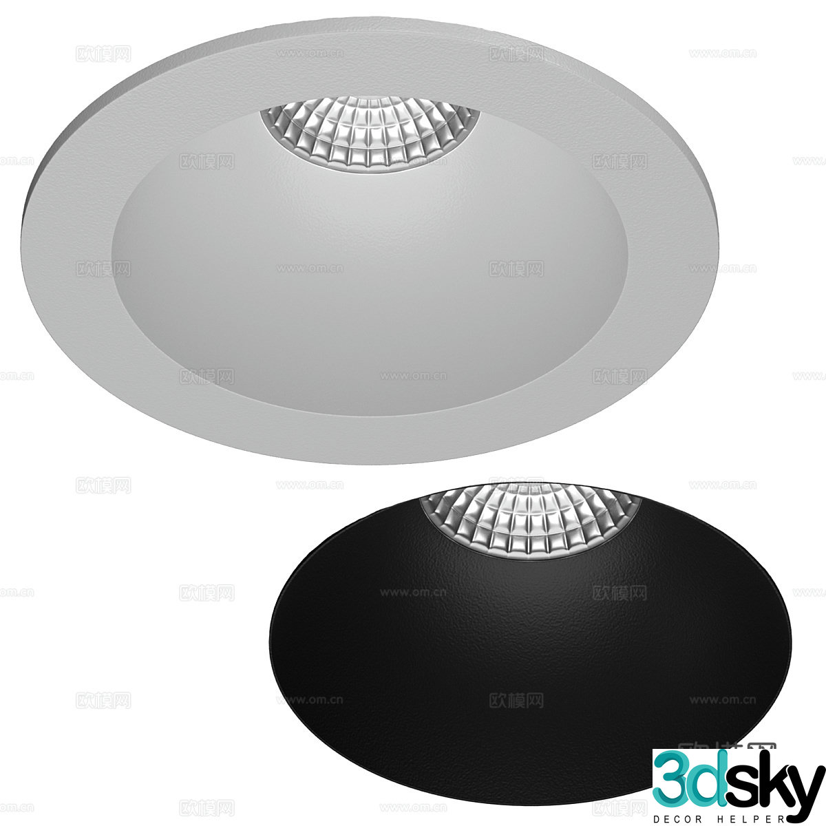 Modern minimalist frameless inline downlight 3D model